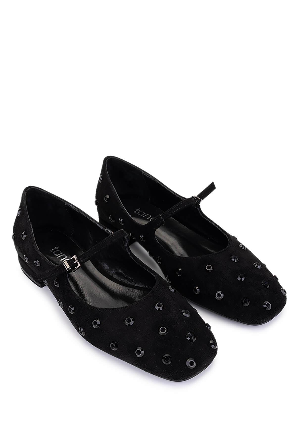 Tamer Tanca Kadın Hakiki Deri Siyah Babet Ayakkabı