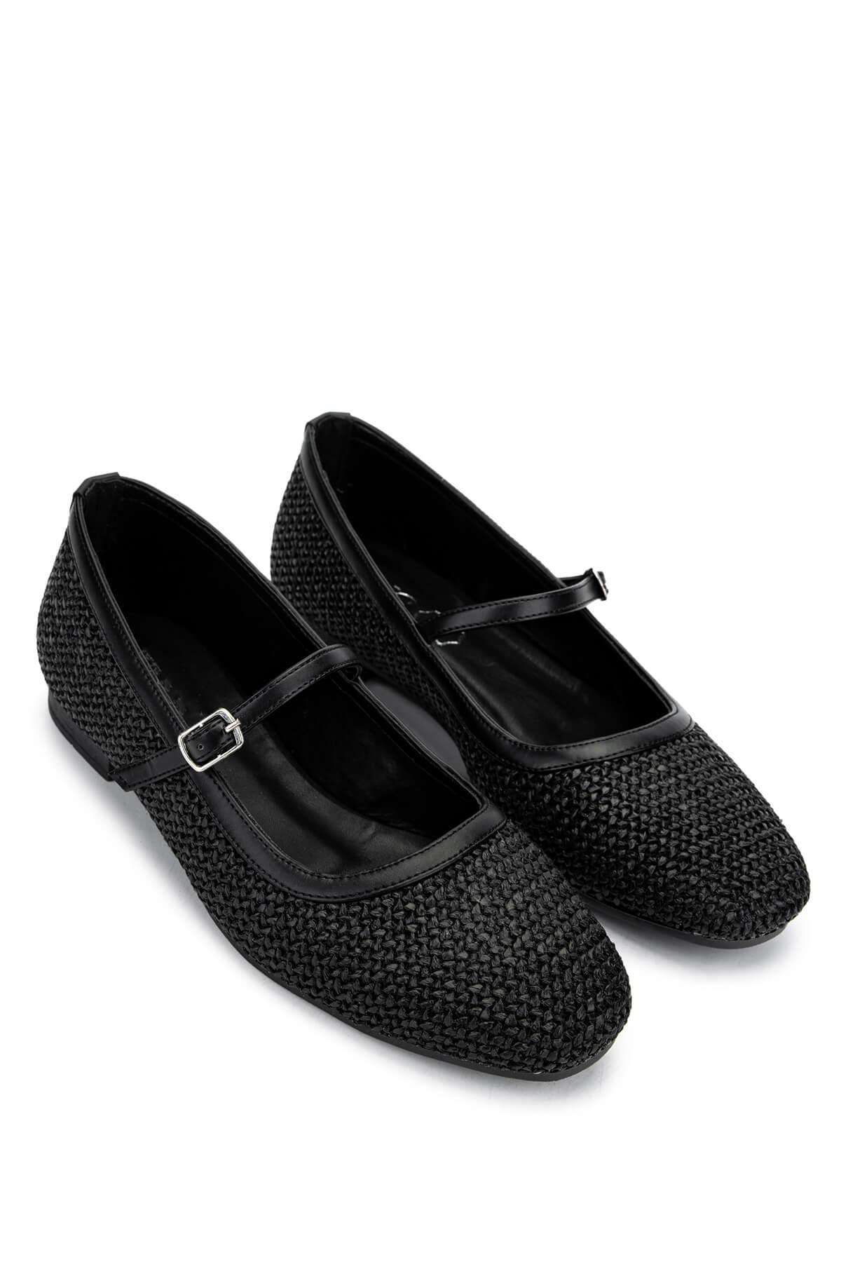 Tamer Tanca Kadın Hakiki Deri Siyah Babet Ayakkabı