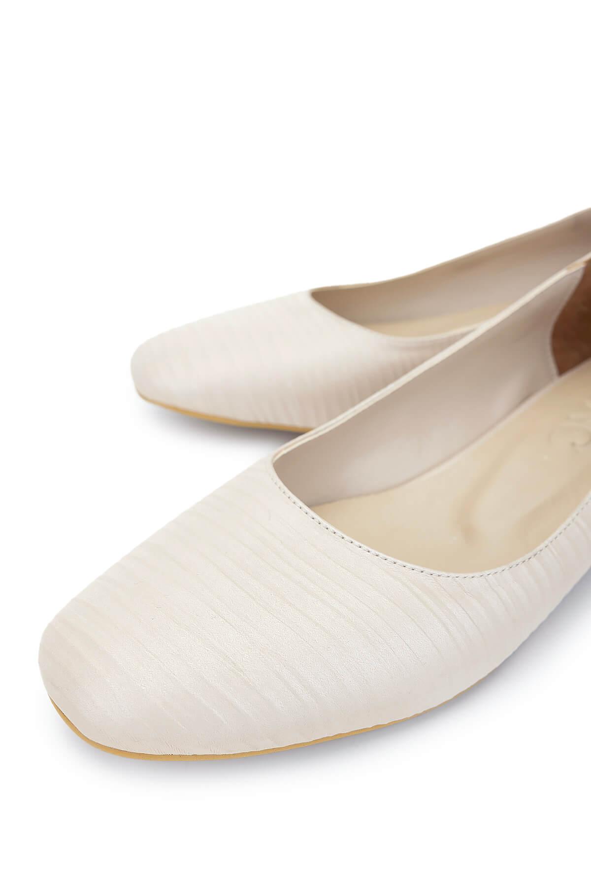 Tamer Tanca Kadın Hakiki Deri Bej Babet Ayakkabı