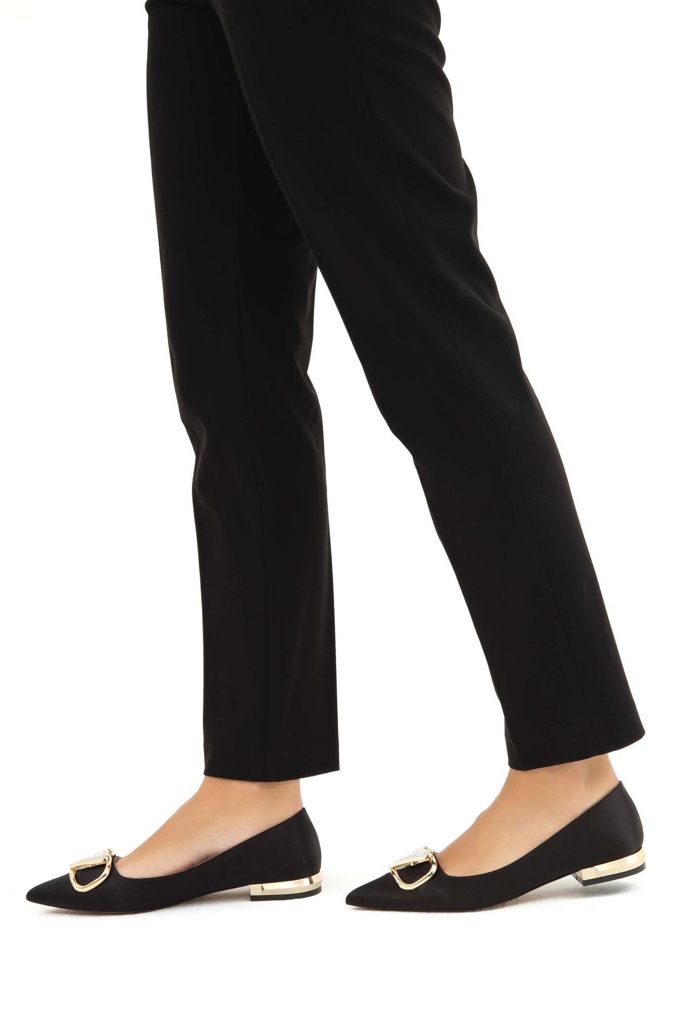 Tamer Tanca Kadın Vegan Siyah Saten Babet Ayakkabı