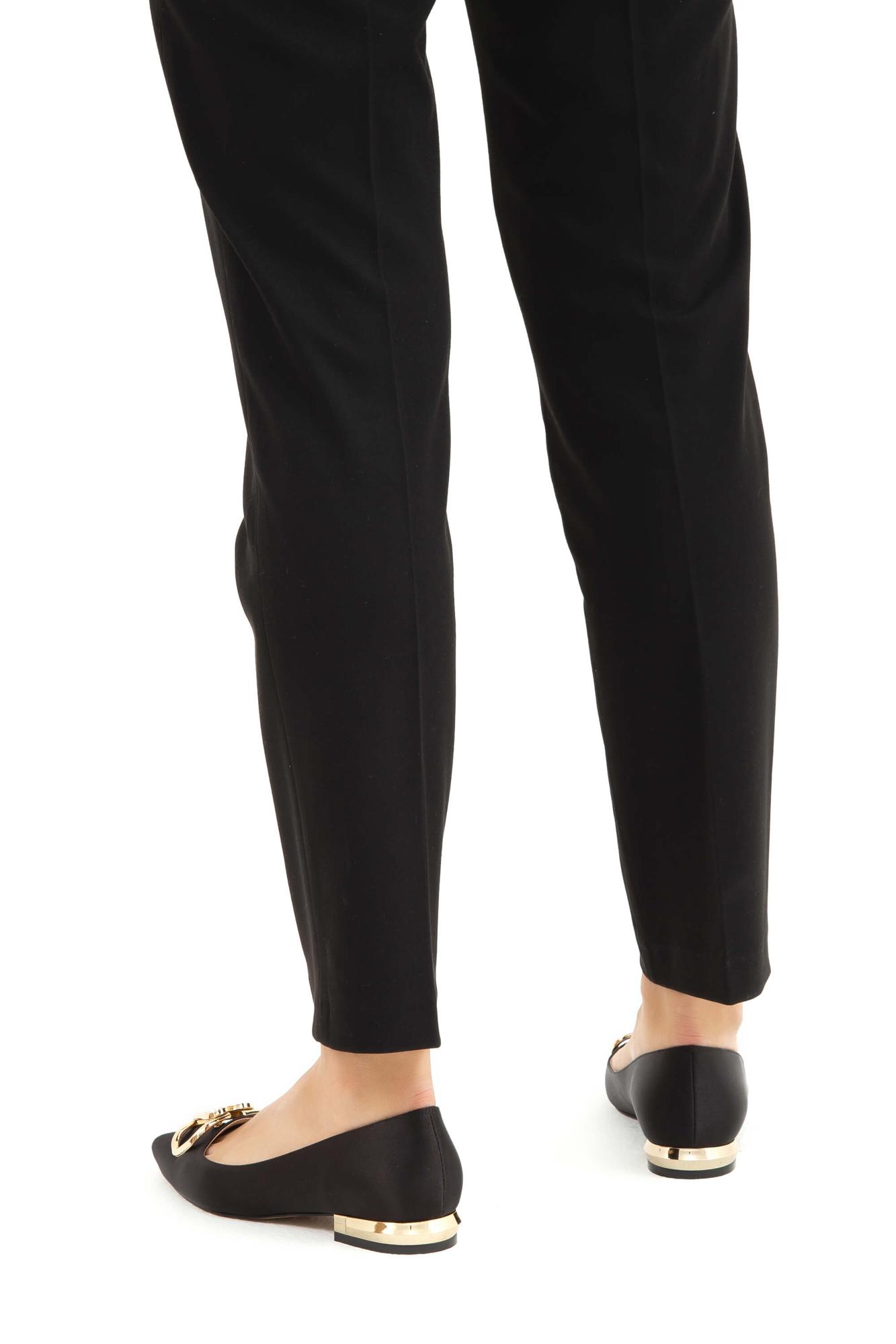 Tamer Tanca Kadın Vegan Siyah Saten Babet Ayakkabı