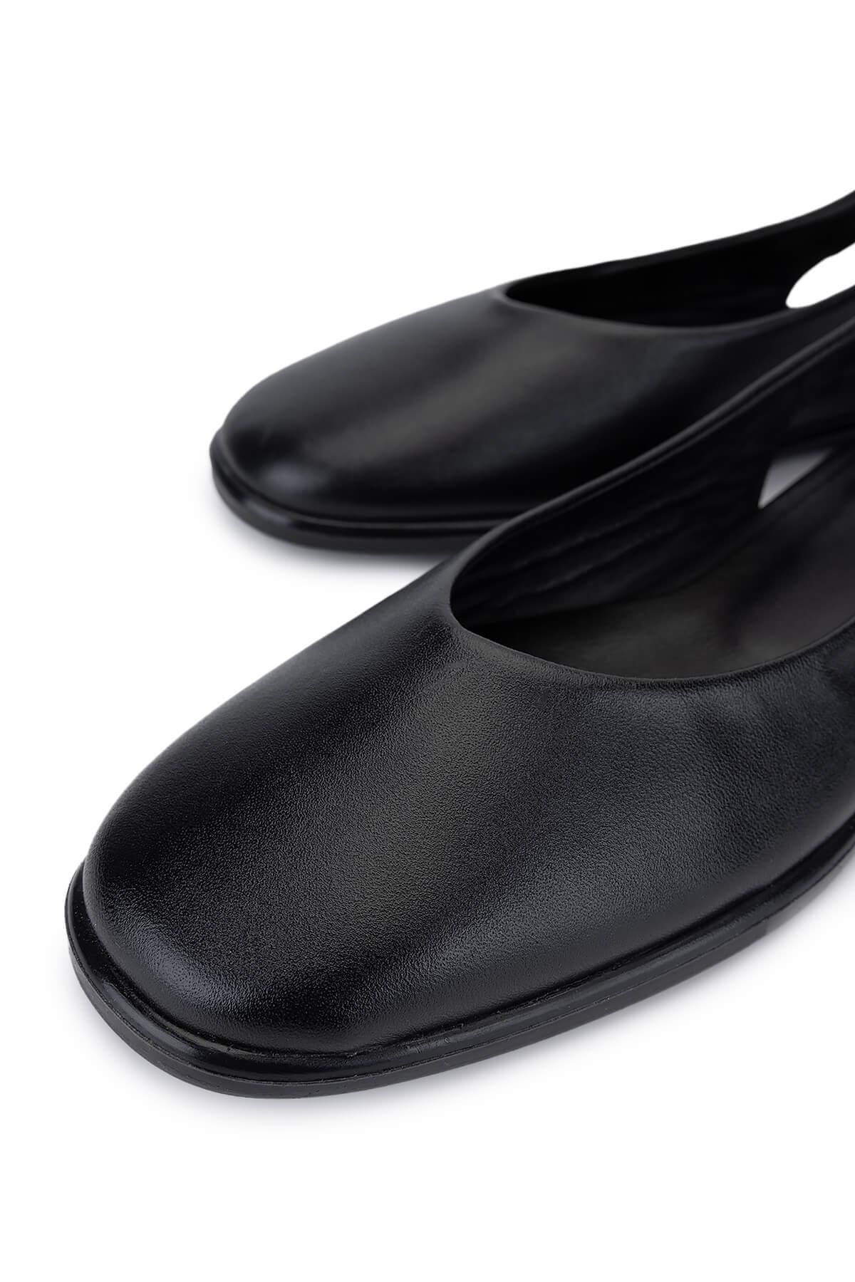 Tamer Tanca Kadın Hakiki Deri Siyah Babet Ayakkabı