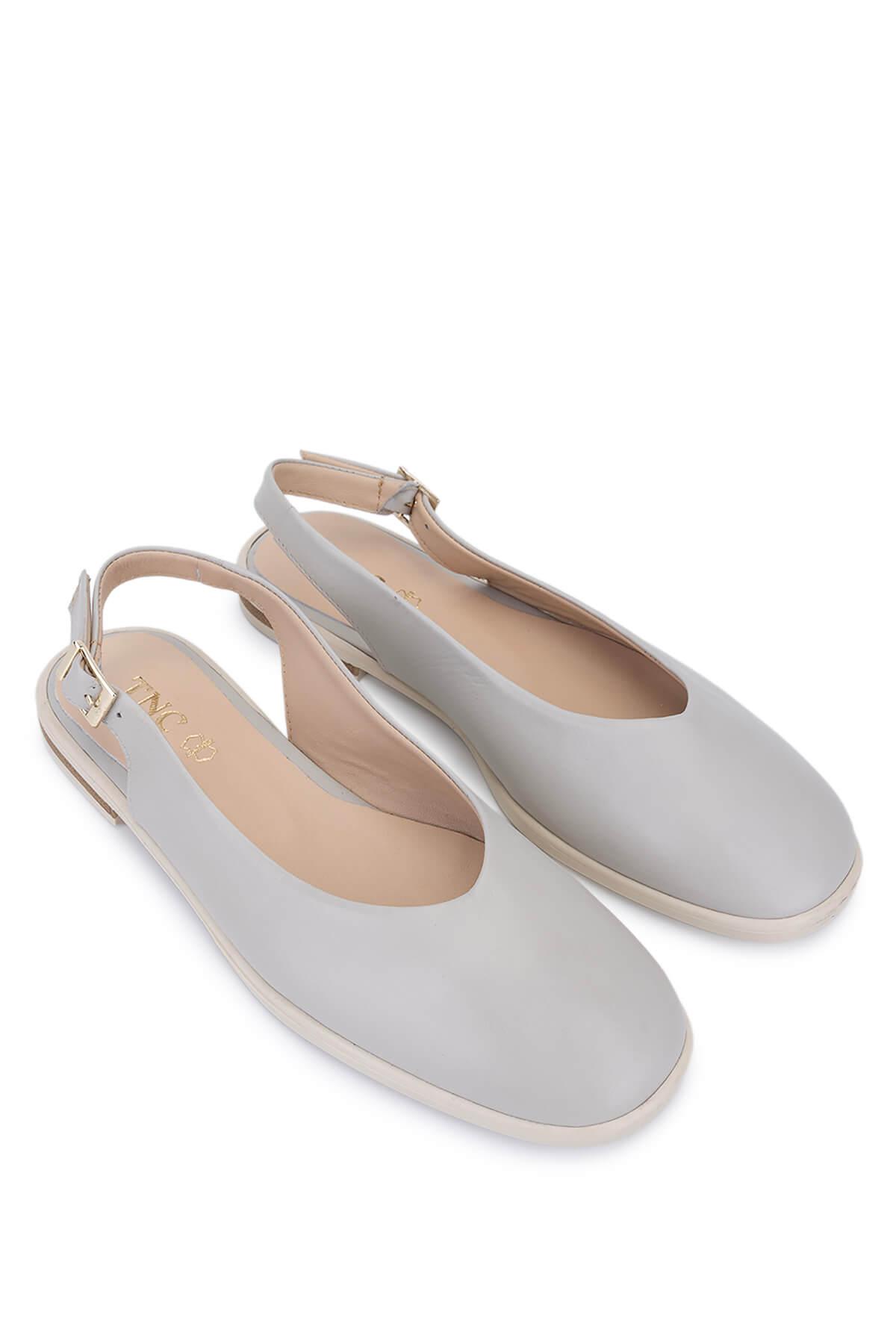 Tamer Tanca Kadın Hakiki Deri Bej Babet Ayakkabı