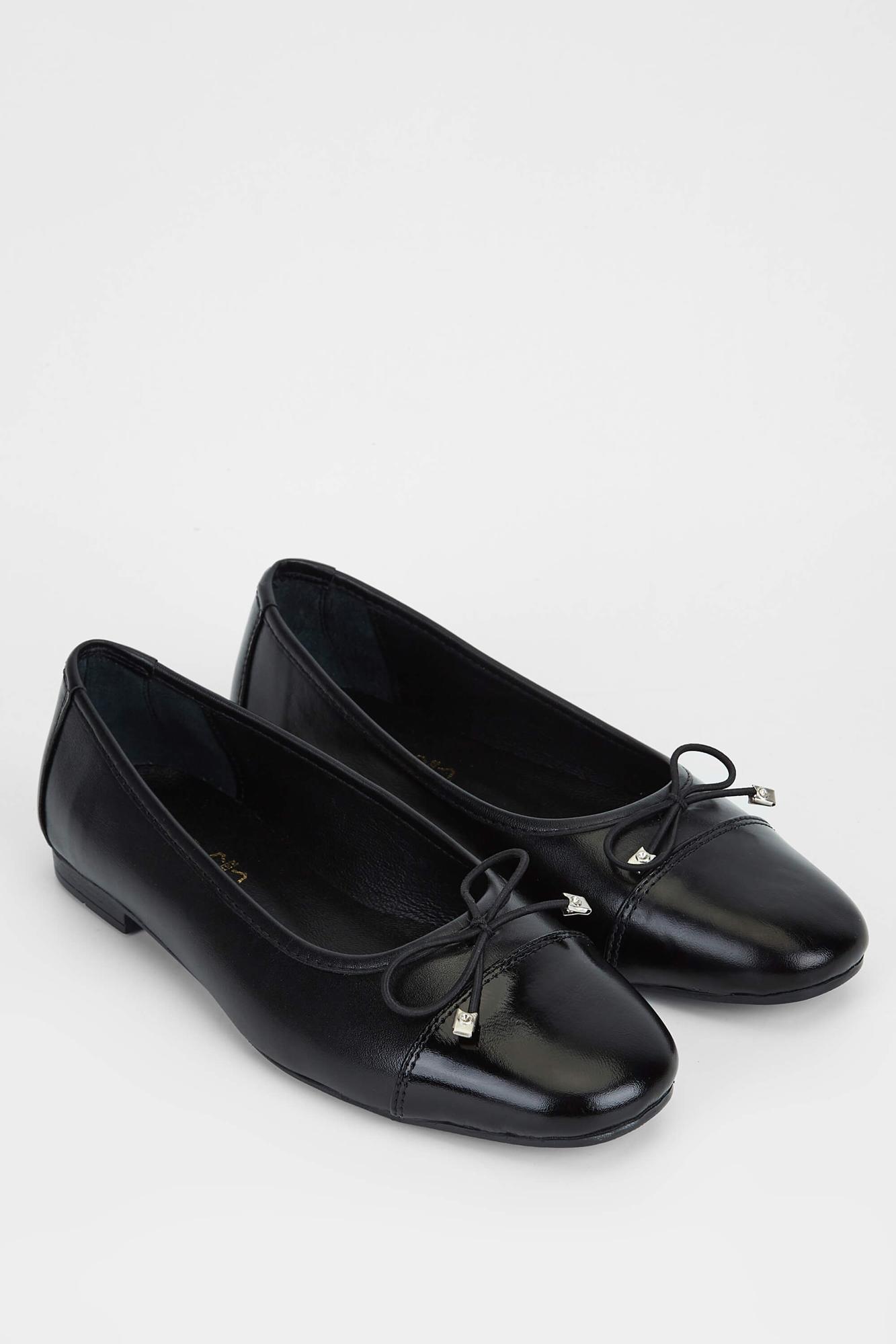 Tamer Tanca Kadın Hakiki Deri Siyah Deri Babet Ayakkabı