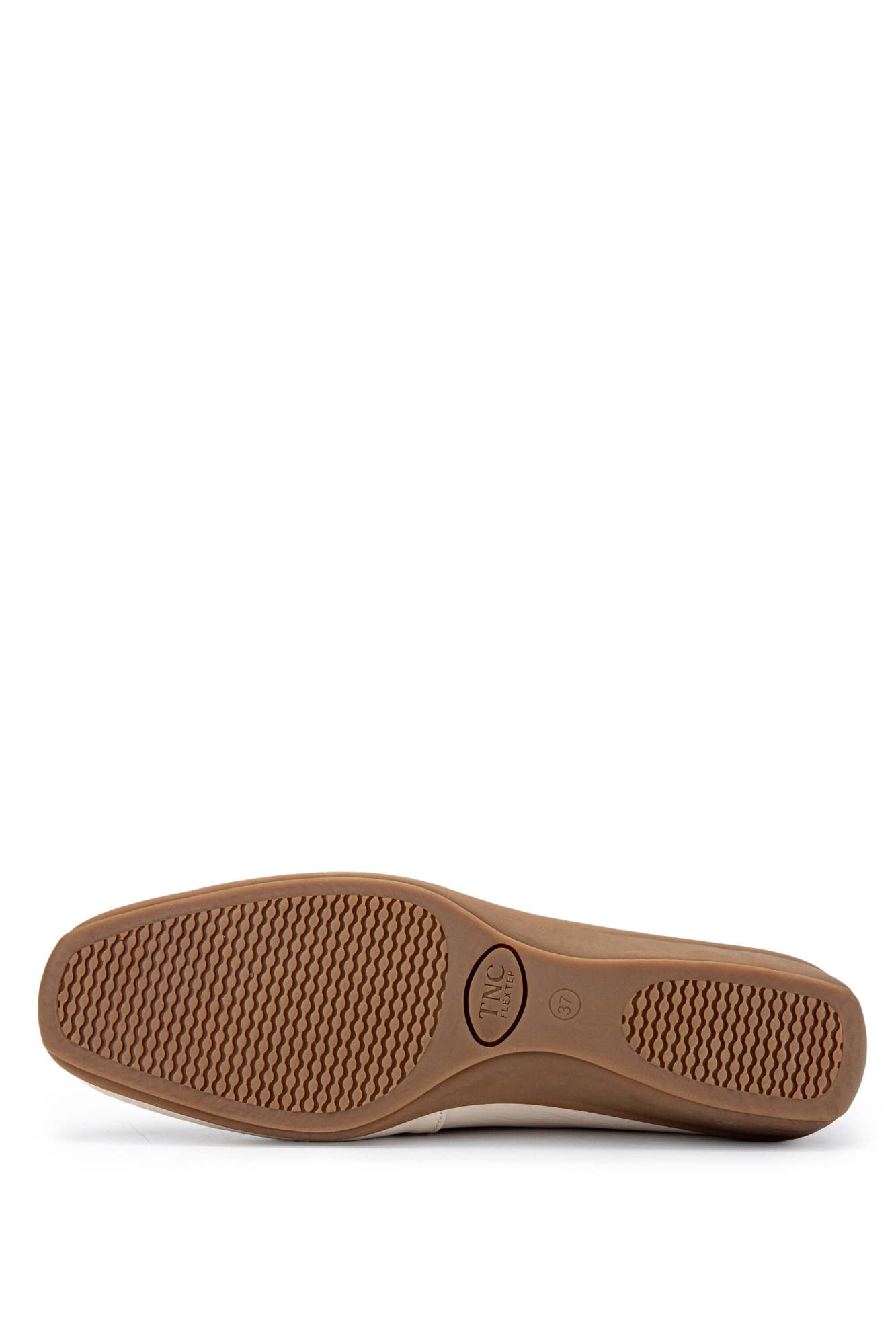 Tamer Tanca Kadın Hakiki Deri Bej Babet Ayakkabı