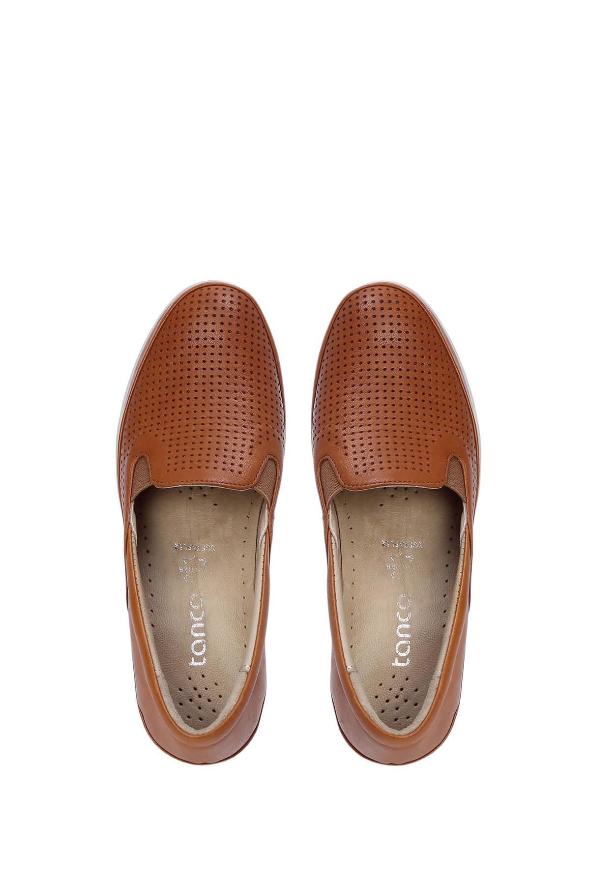 Tamer Tanca Kadın Hakiki Deri Taba Comfort Ayakkabı
