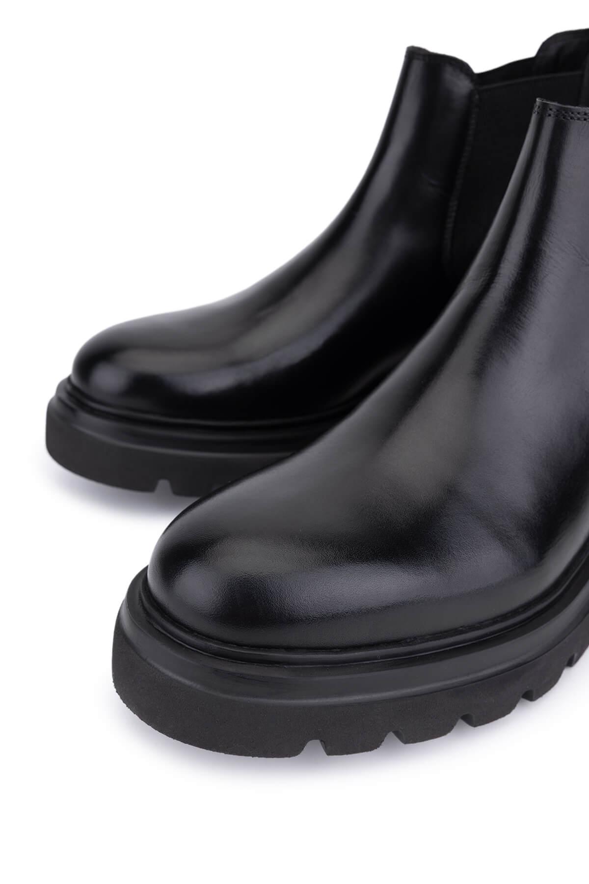 Tamer Tanca Erkek Hakiki Deri Siyah Casual Bot