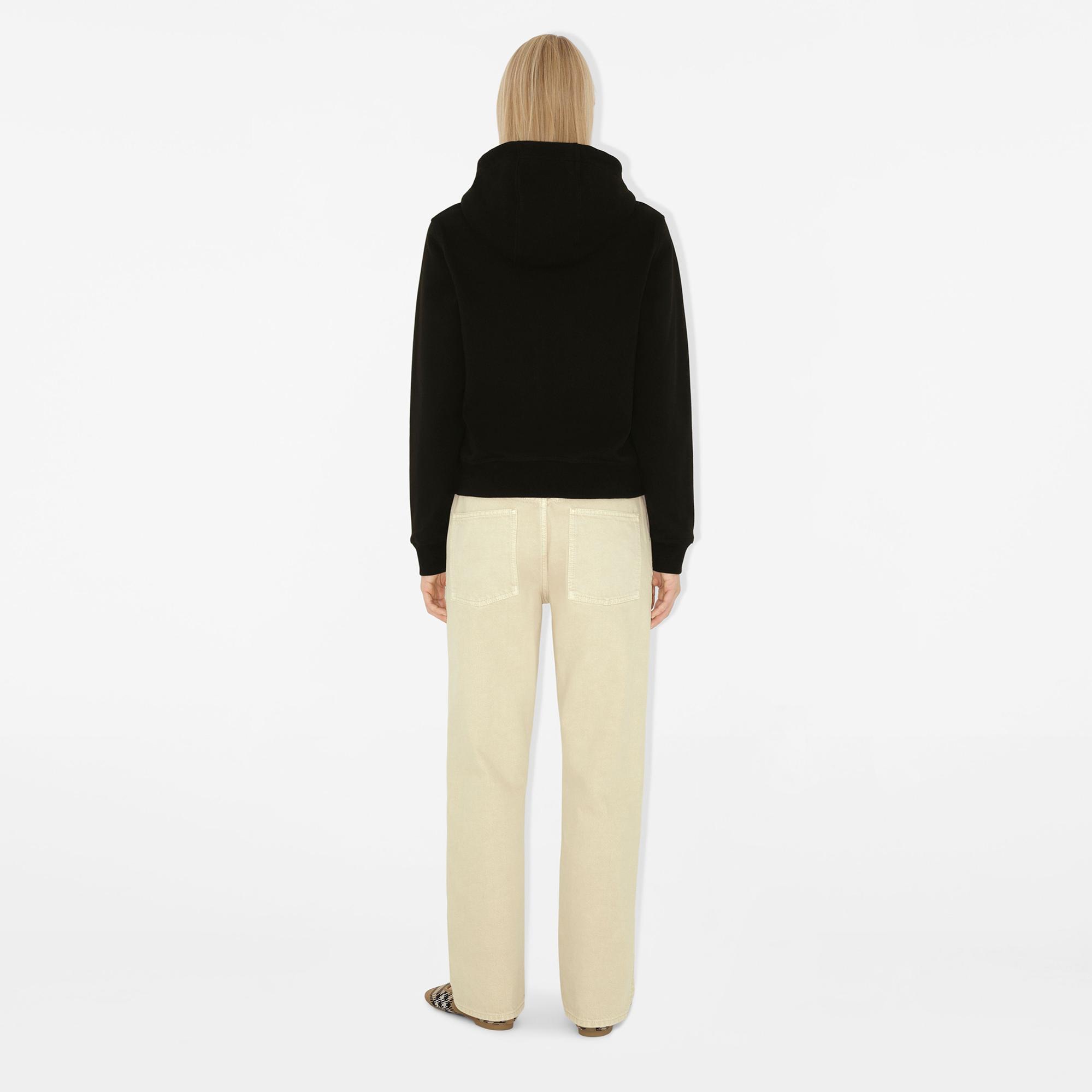 Burberry For Label Cotton Zip Kadın Siyah Hoodie