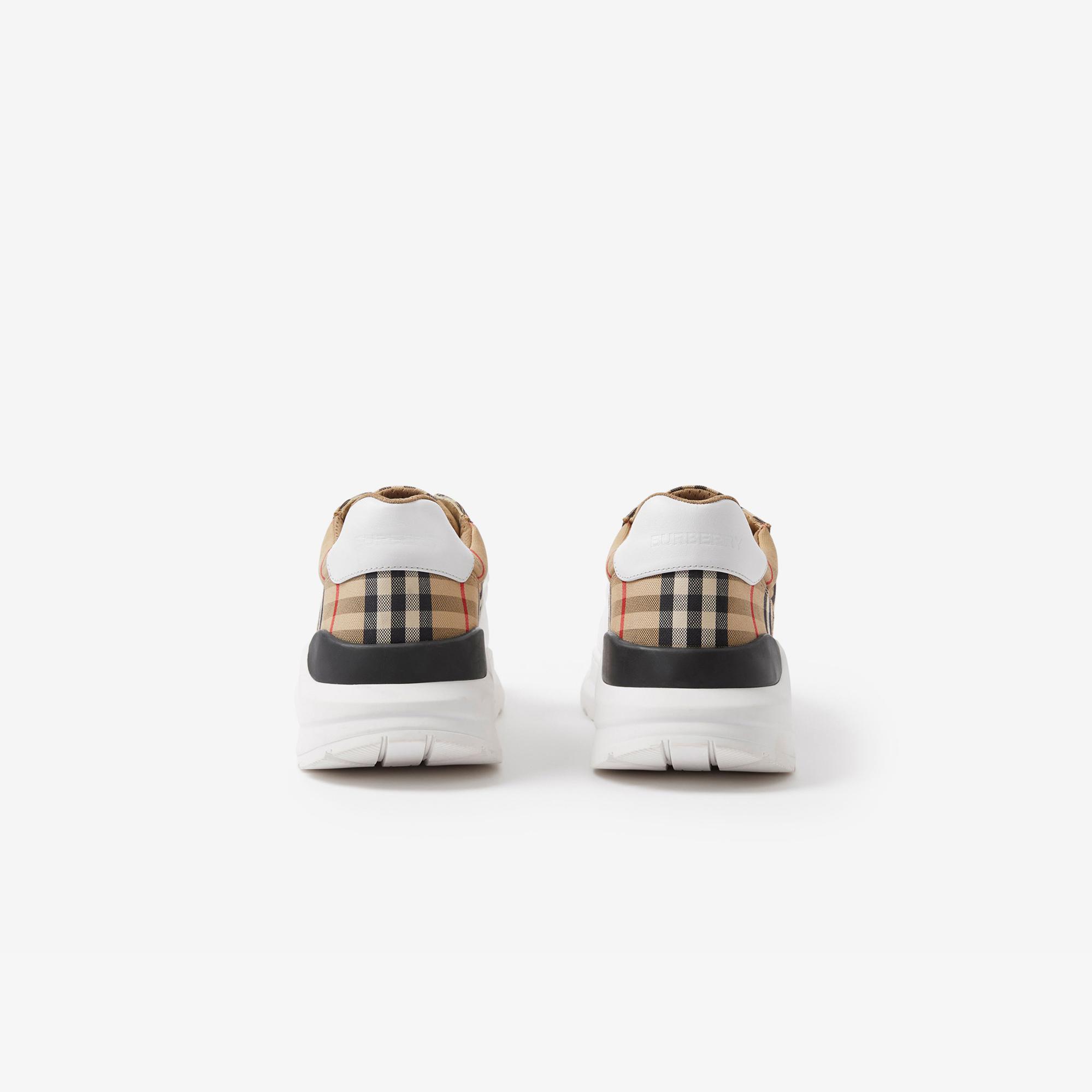 Burberry Check, Suede and Leather Erkek Bej Sneaker