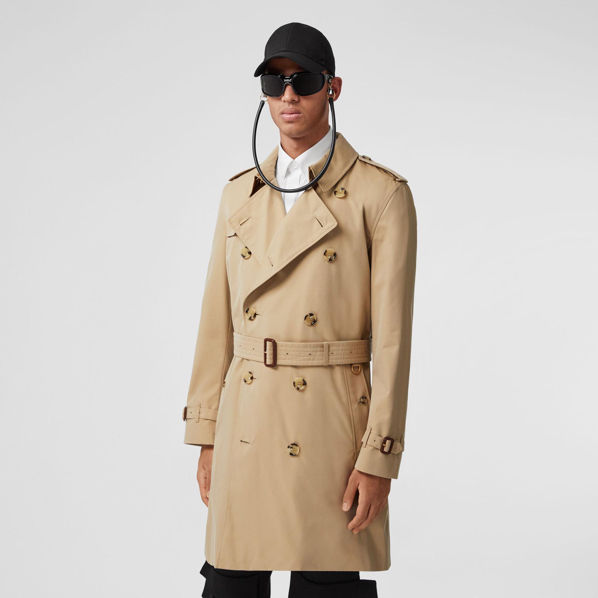 Burberry The Mid-Length Kensington Heritage Erkek Bej Trençkot