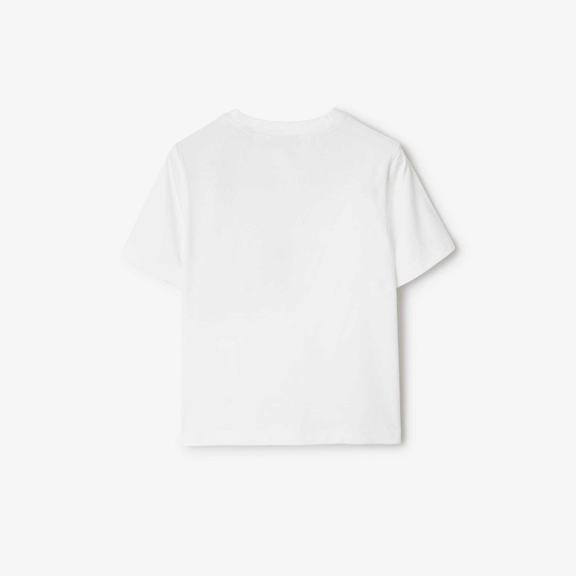 Burberry Cedar Label Cotton Çocuk Beyaz T-Shirt