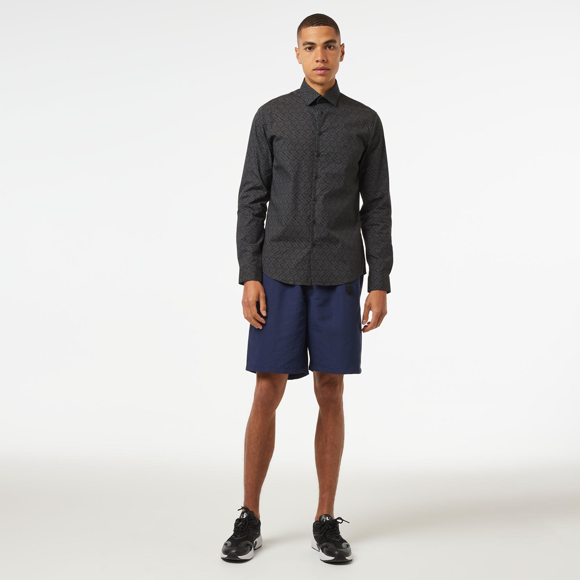 Calvin Klein Contrast & Prints Erkek Siyah Gömlek