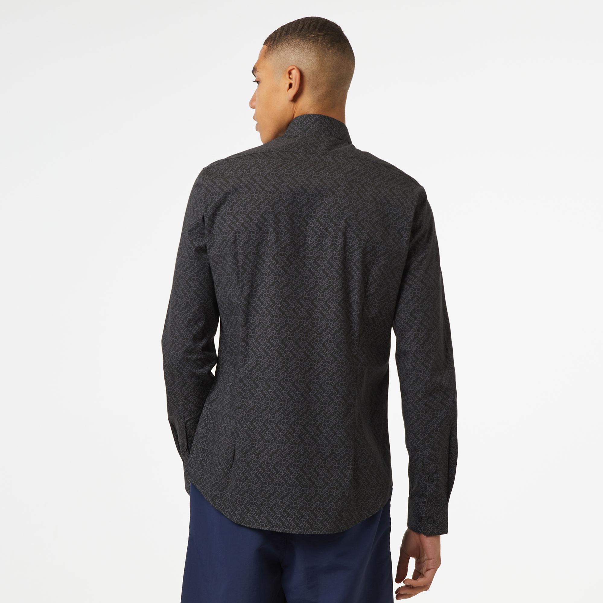 Calvin Klein Contrast & Prints Erkek Siyah Gömlek