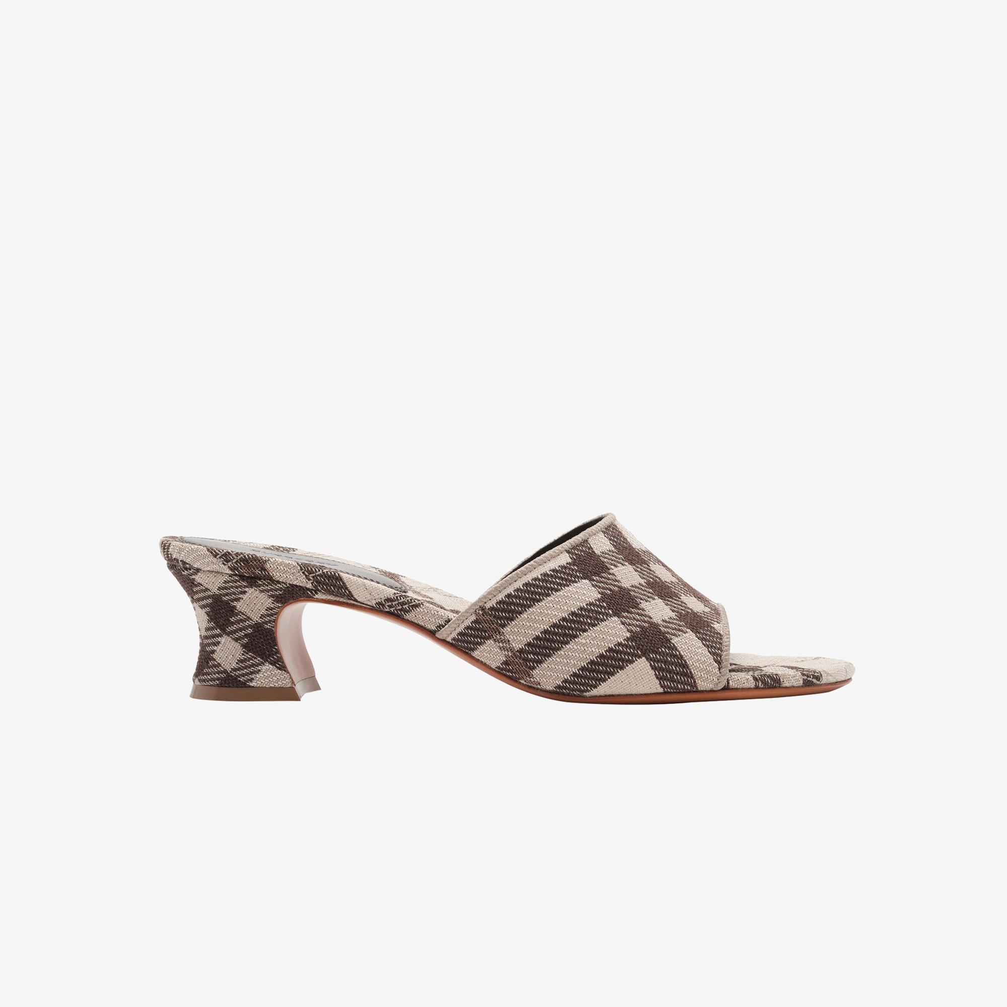 Burberry Sloane Mule Check Kadın Bej Terlik