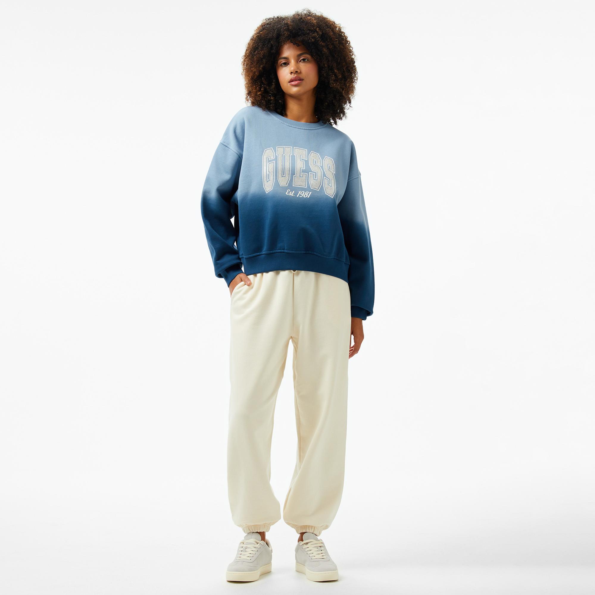 Guess Kadın Mavi Sweatshirt