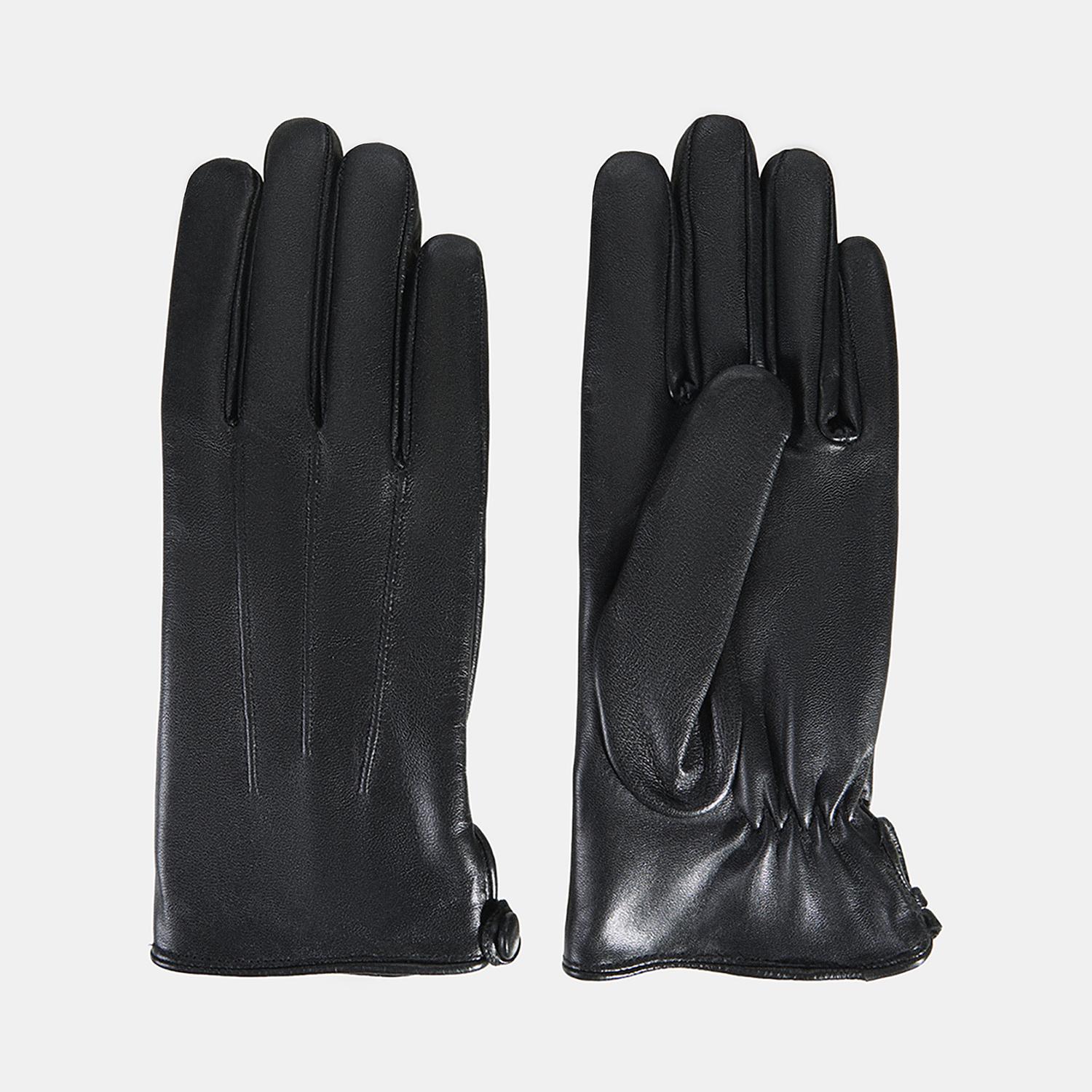 Siyah Kadın Deri Eldiven