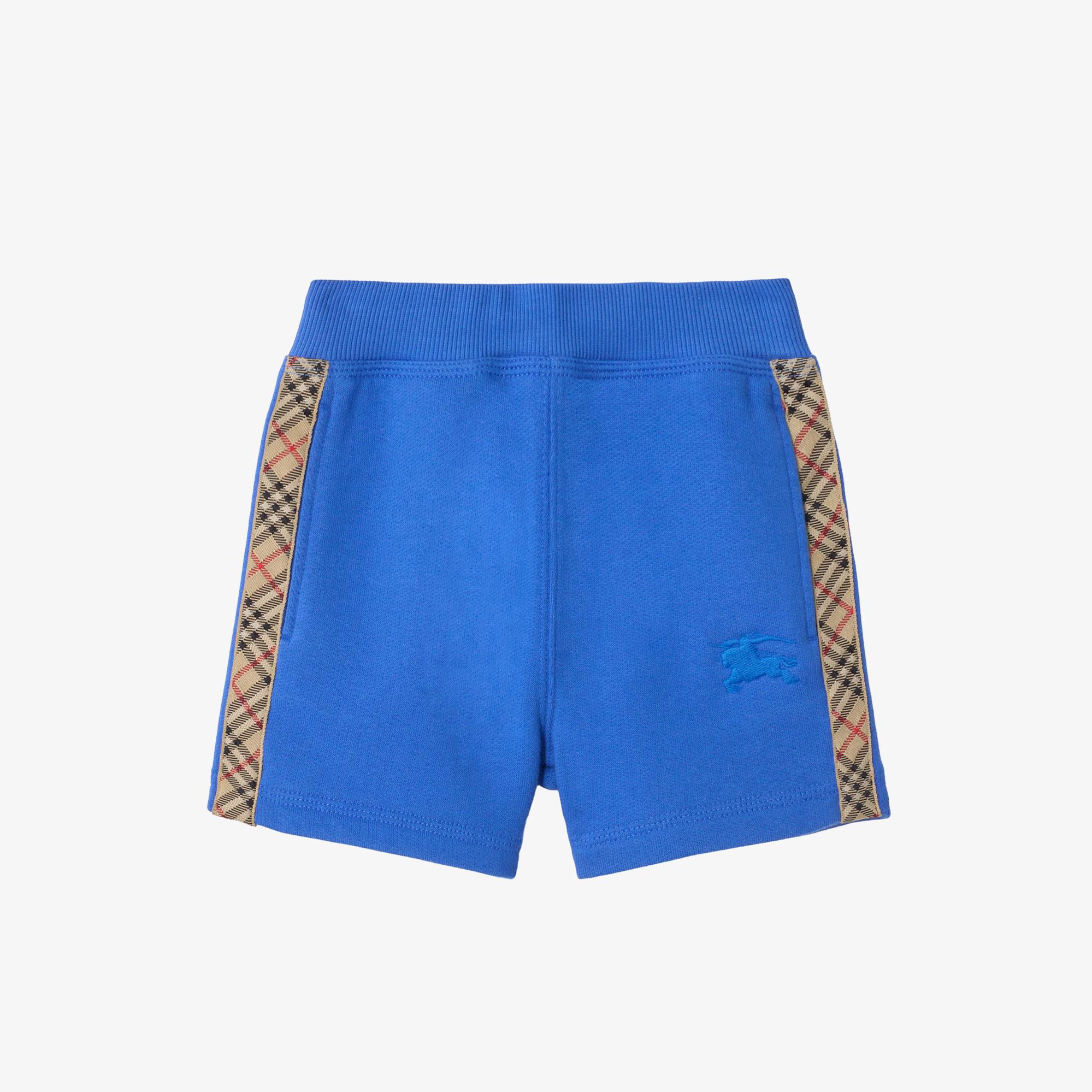 Burberry Check Trim Cotton Çocuk Mavi Şort