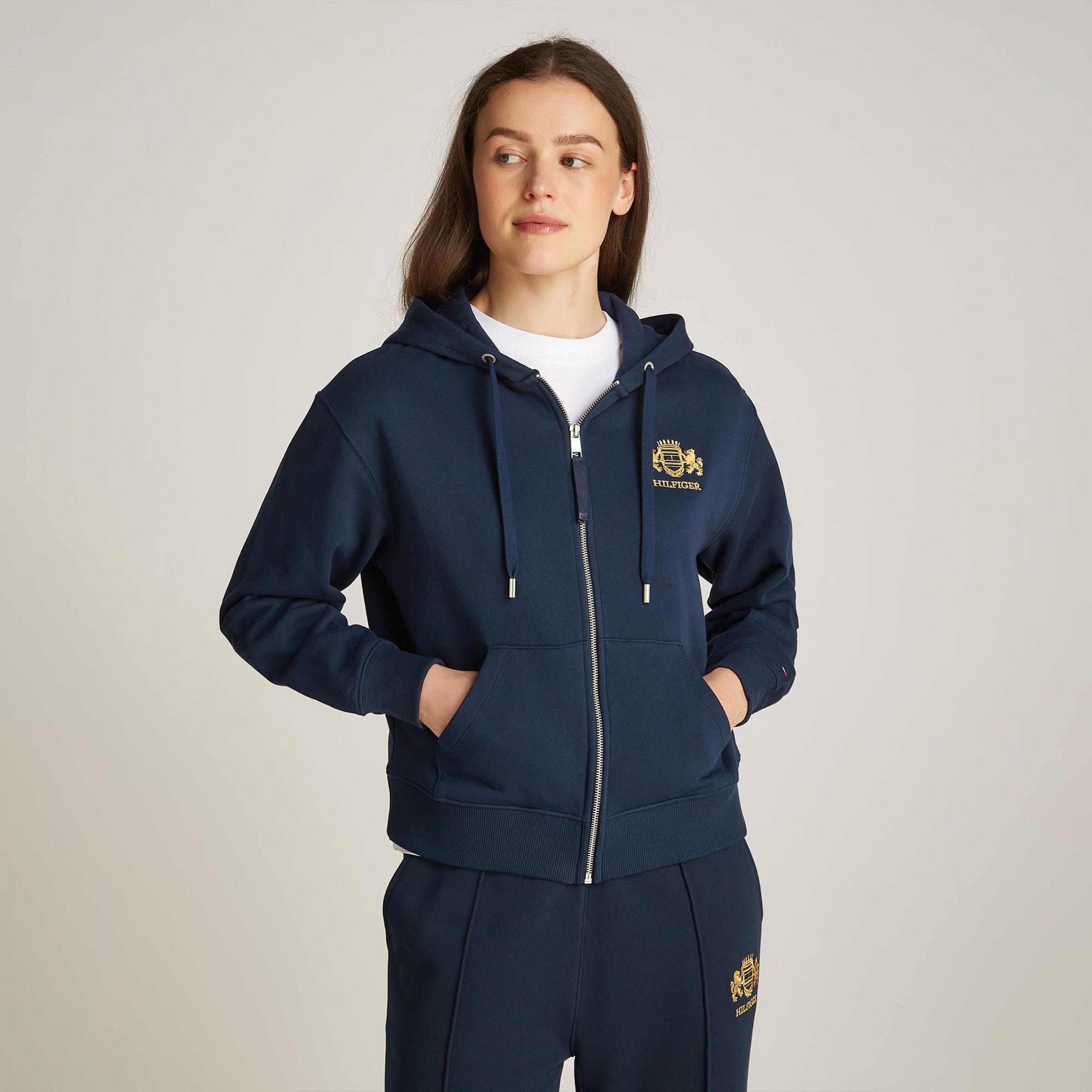 Tommy Hilfiger Reg Varsity Zip Kadın Lacivert Hoodie