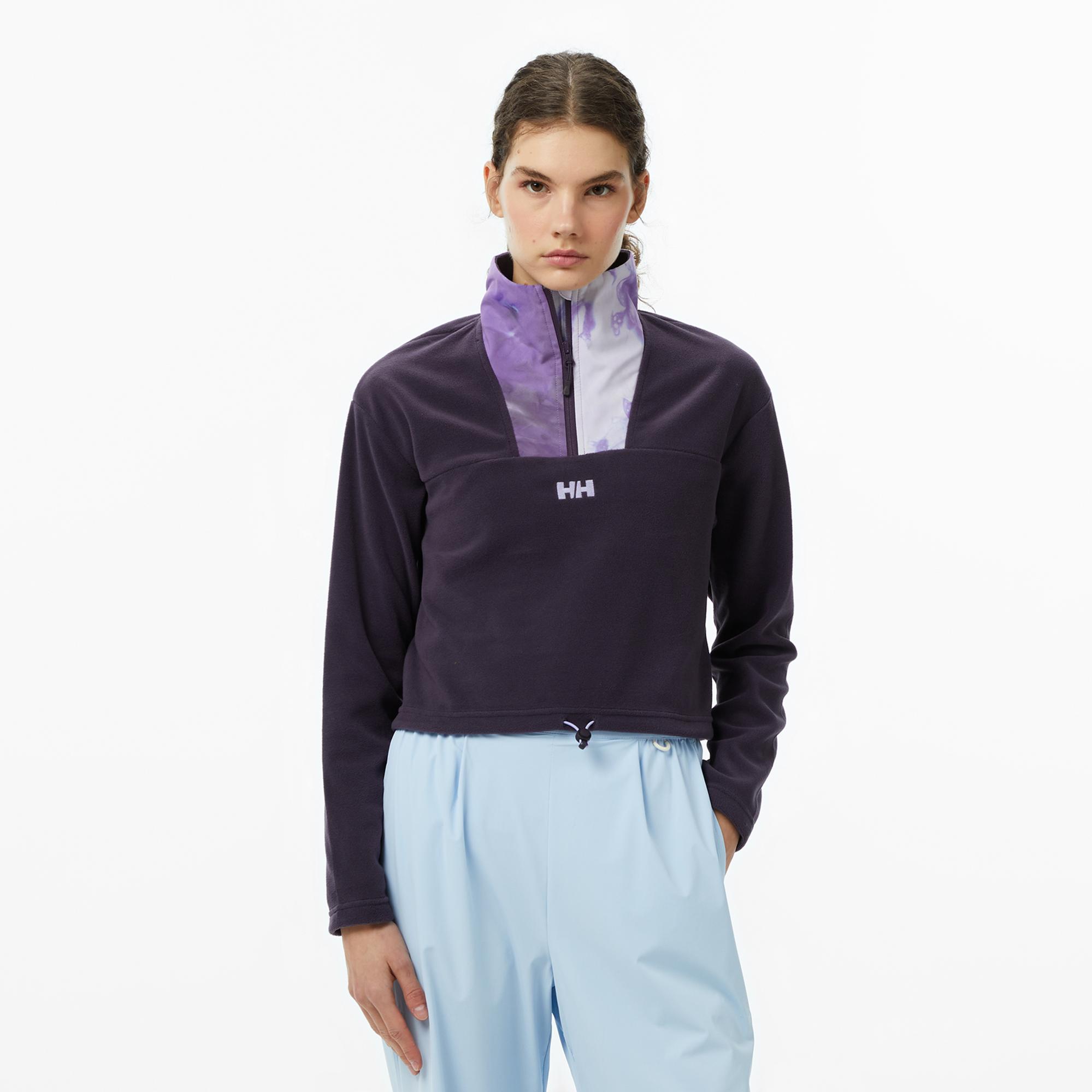 Helly Hansen W Daybreaker Cropped Polar Kadın Mor Sweatshirt