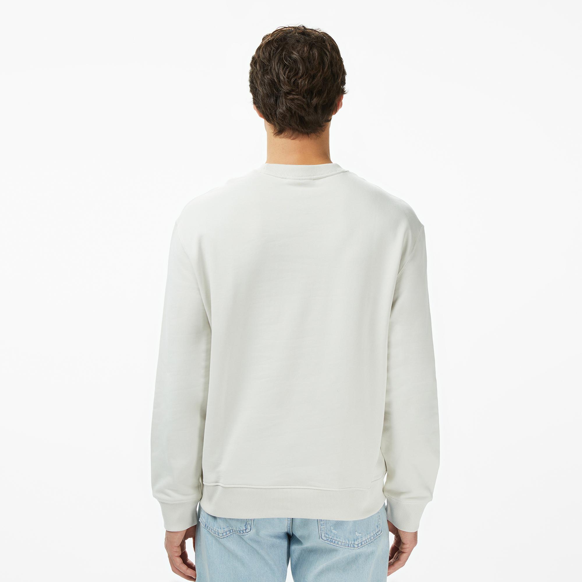 Calvin Klein Terry Monogram Erkek Beyaz Sweatshirt