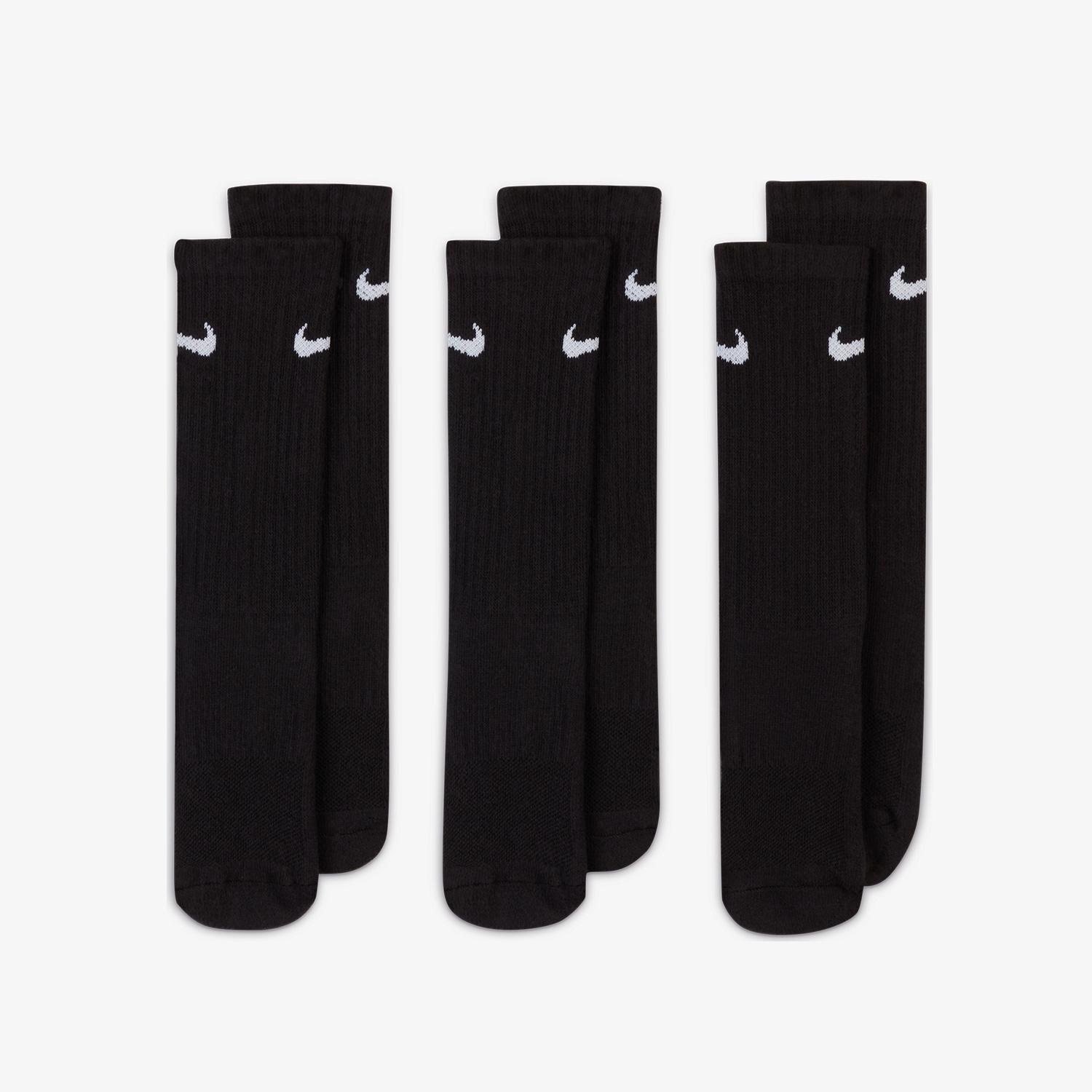 Nike Everyday Cush Crew 3'lü Çocuk Siyah Çorap