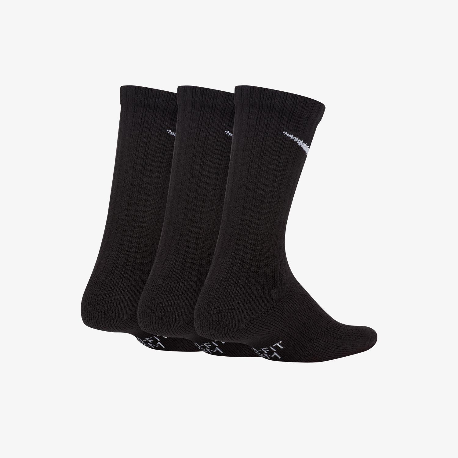 Nike Everyday Cush Crew 3'lü Çocuk Siyah Çorap