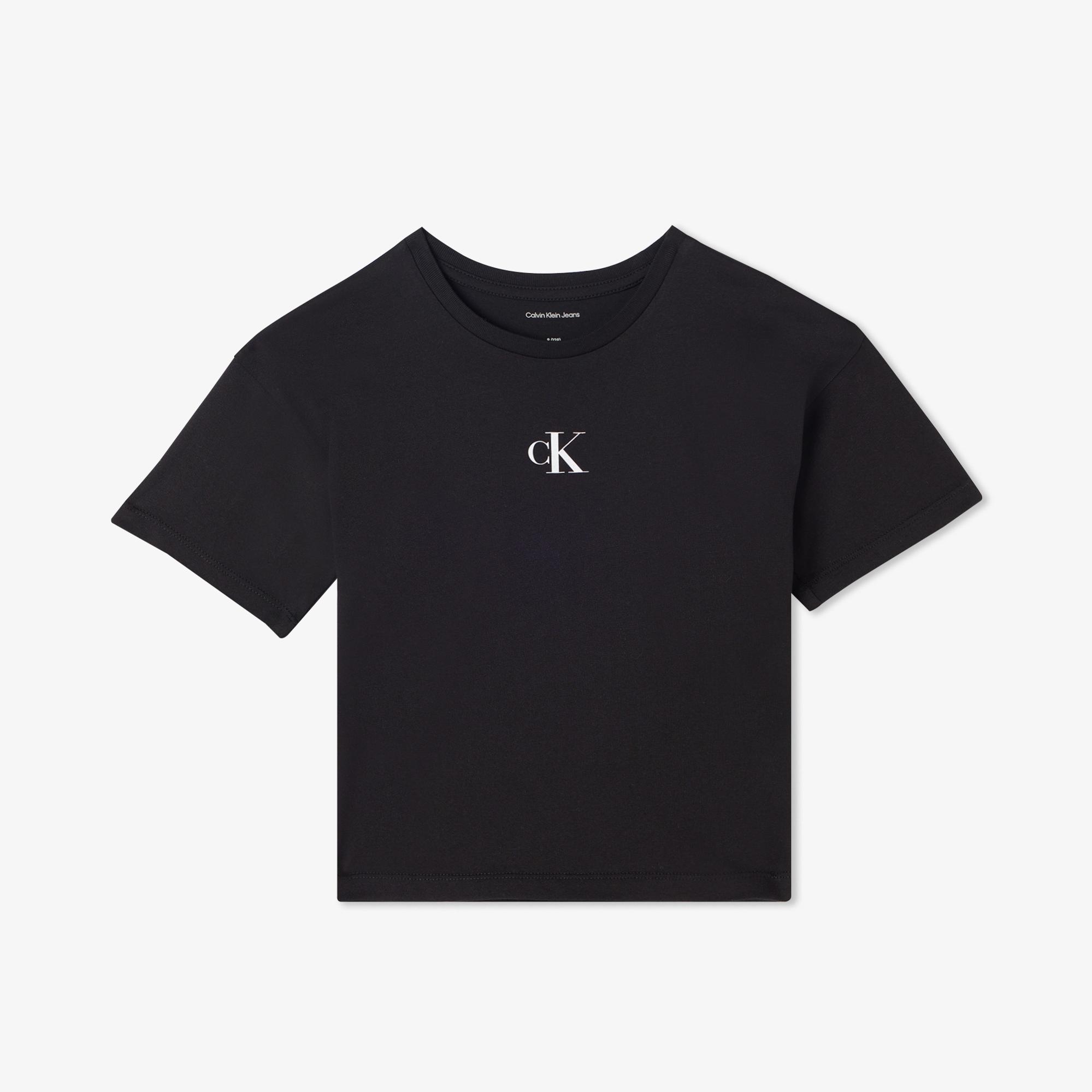 Calvin Klein Logo Boxy Çocuk Siyah T-Shirt