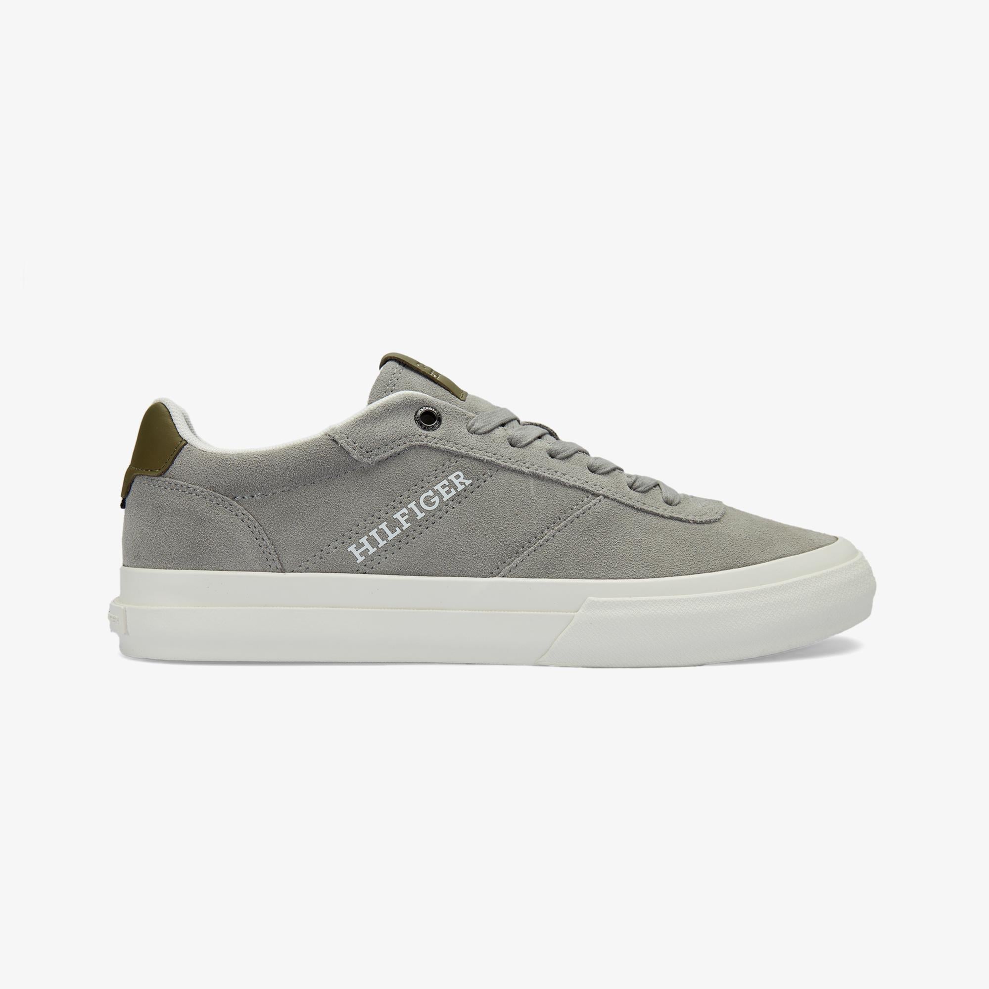 Tommy Hilfiger Hı Vulc Low Street Suede Erkek Gri Spor Ayakkabı