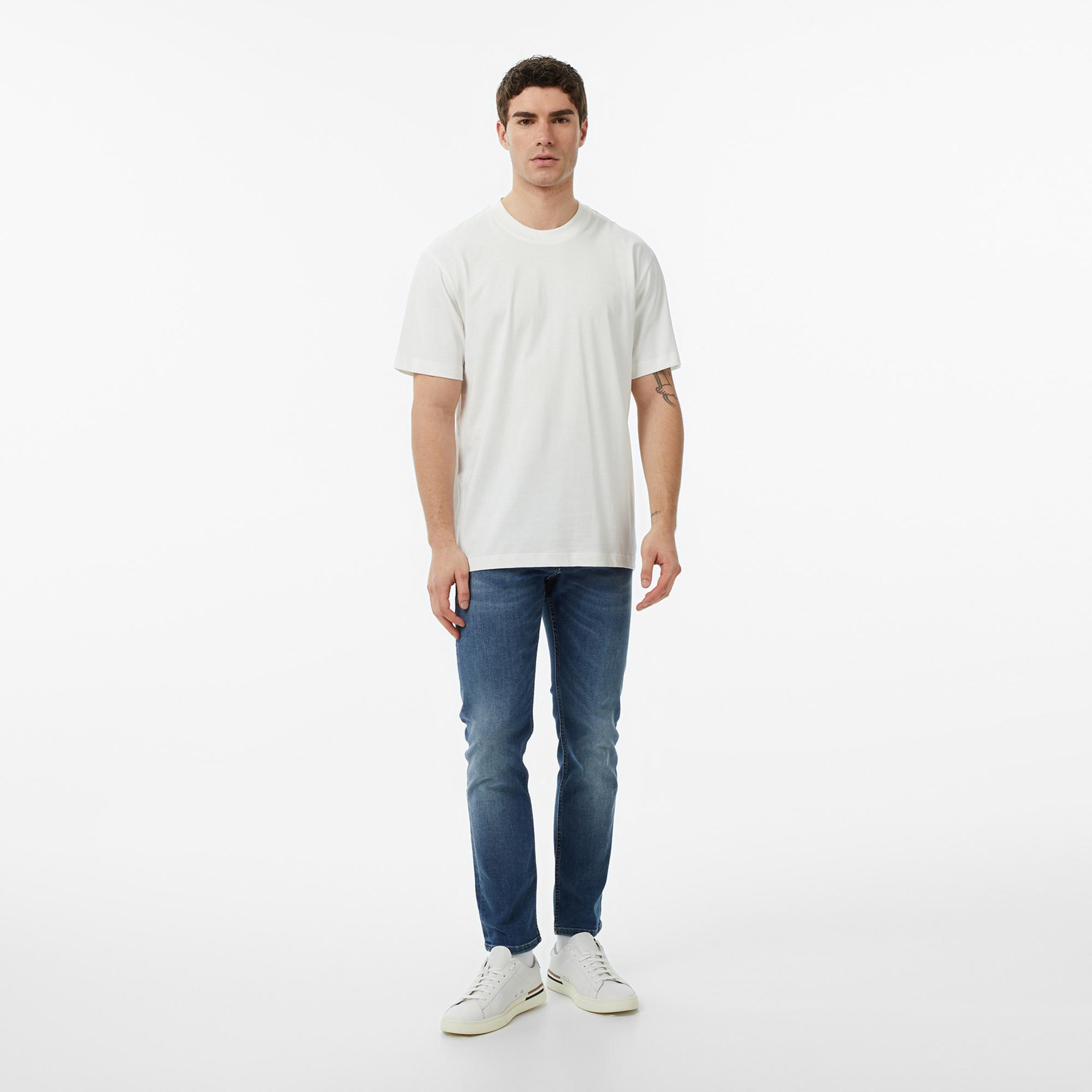FashFed Basic Unisex Krem Rengi T-Shirt