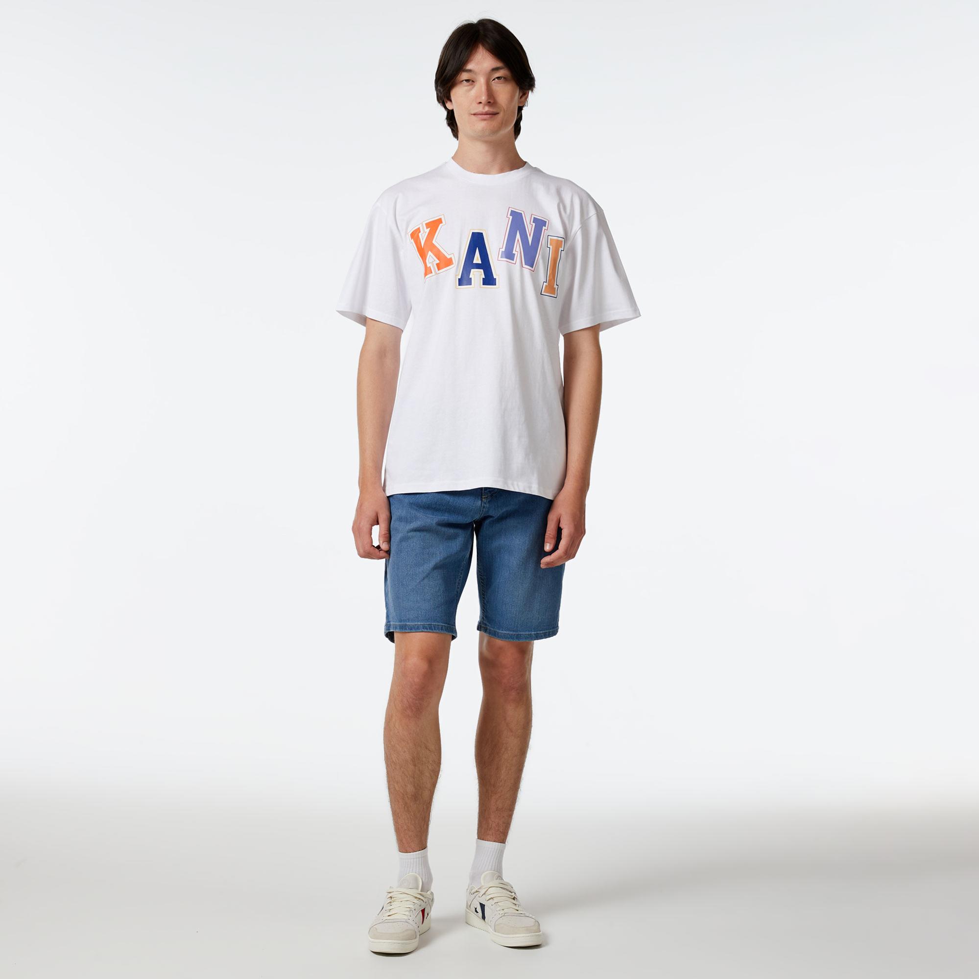 Karl Kani Woven Sign. Multicolor Logo Erkek Beyaz T-Shirt