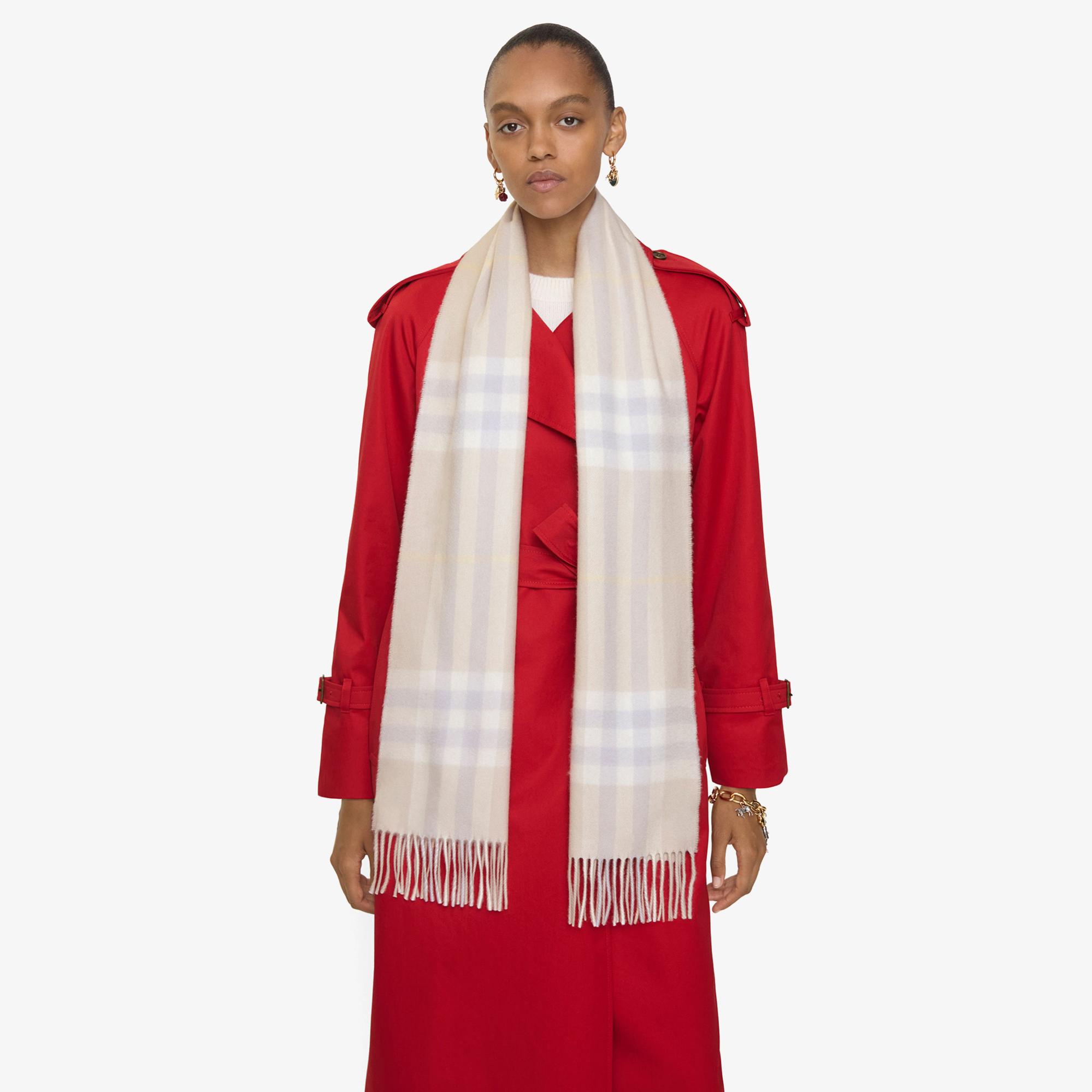 Burberry Giant Check Cashmere Kadın Gri Atkı