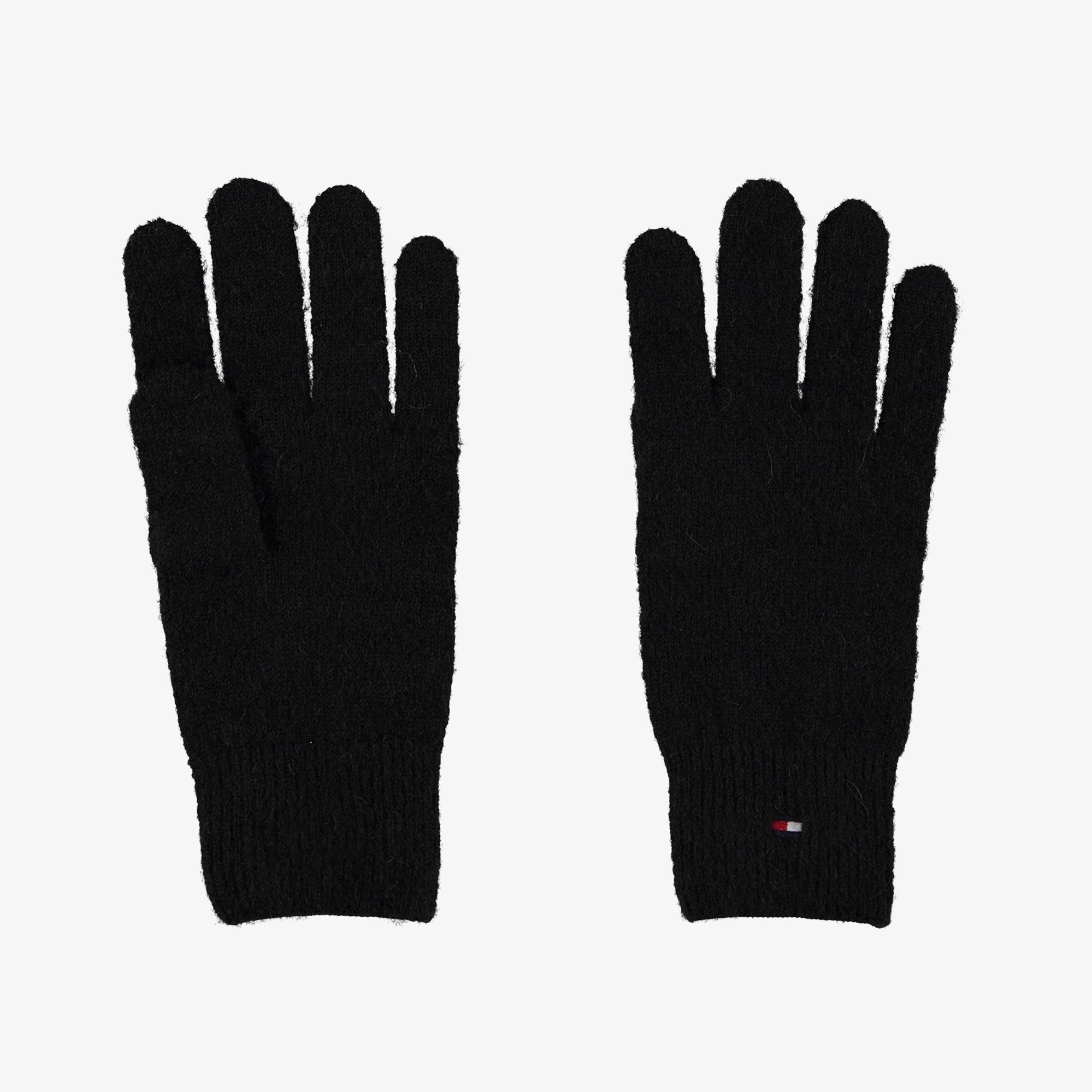 Tommy Hilfiger Flag Fluffy Knit Kadın Siyah Eldiven