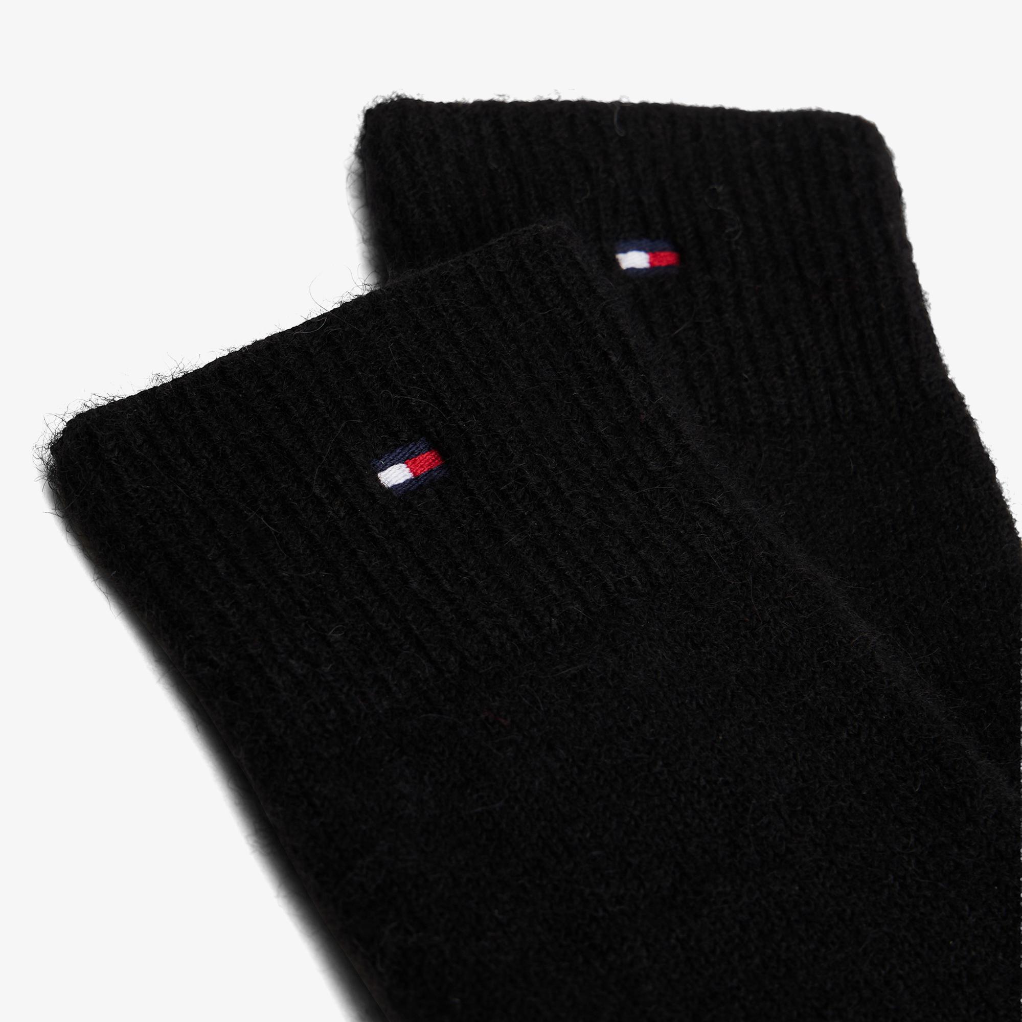 Tommy Hilfiger Flag Fluffy Knit Kadın Siyah Eldiven