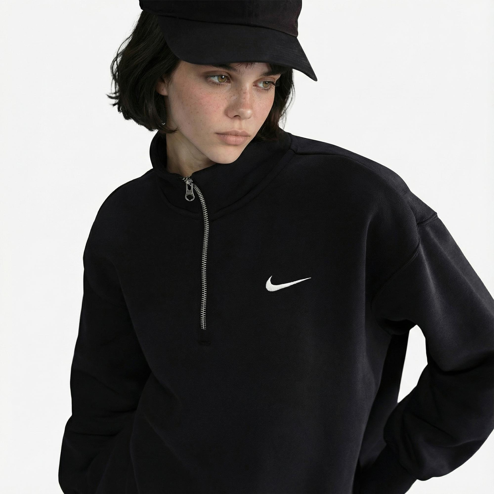 Nike Sportswear Phoenix Fleece Kadın Siyah Sweatshirt