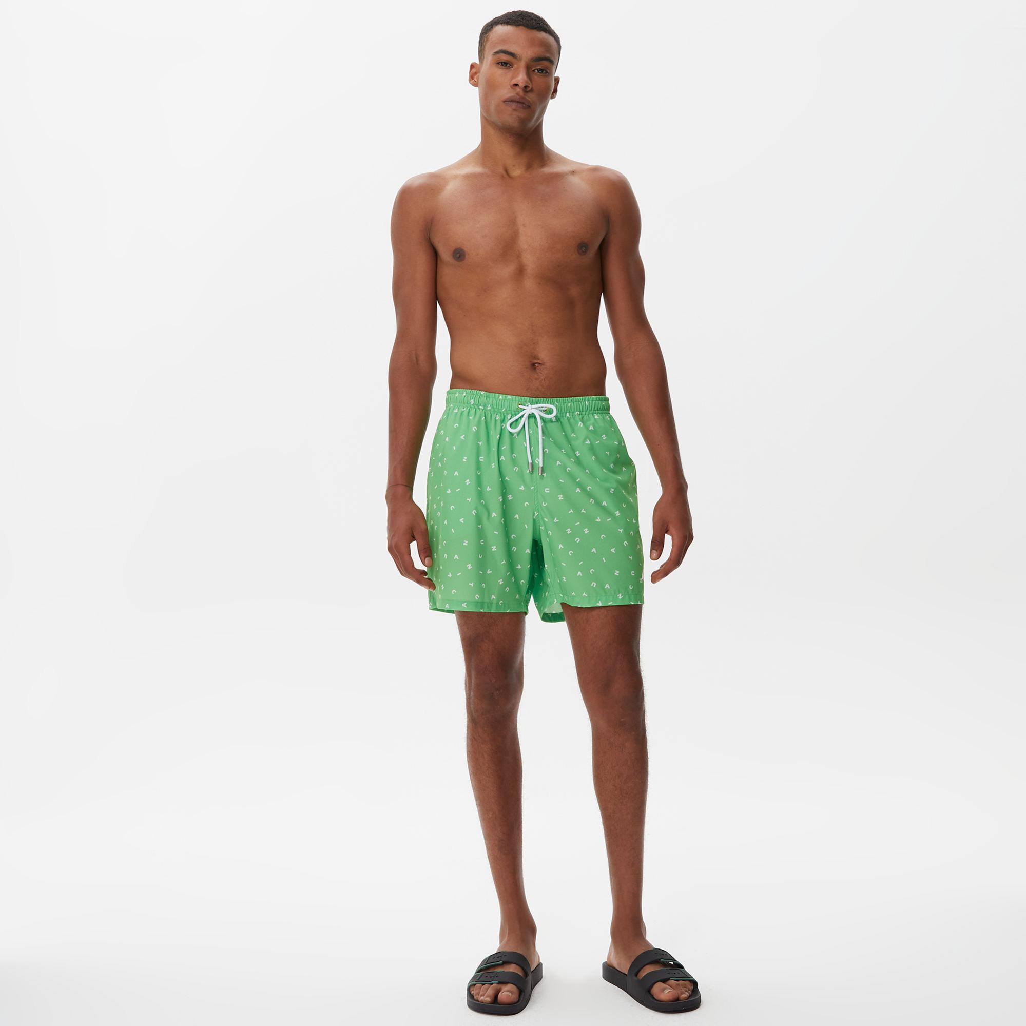 Nautica Erkek Yeşil Baskılı Deniz Şortu