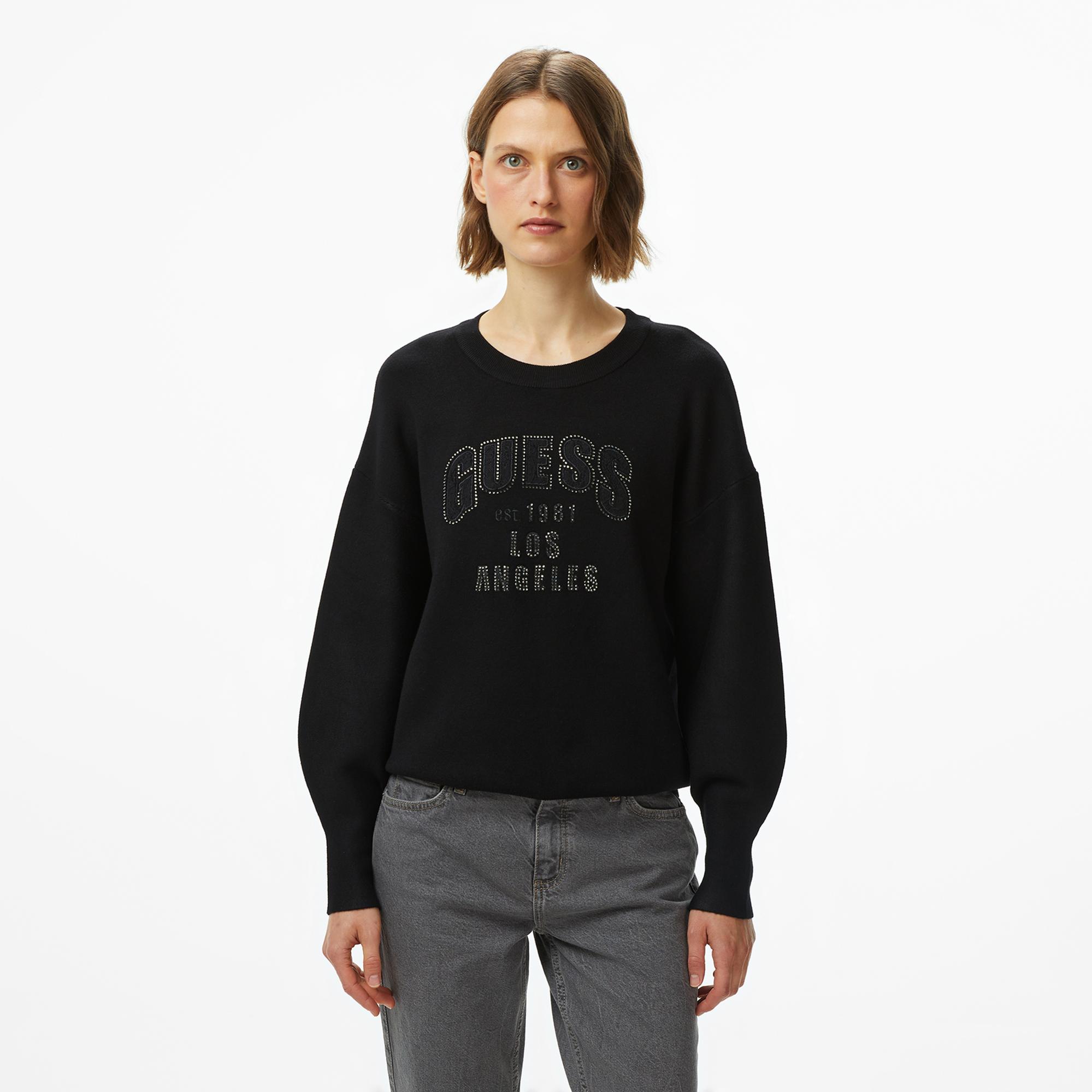 Guess Leighton Kadın Siyah Sweatshirt