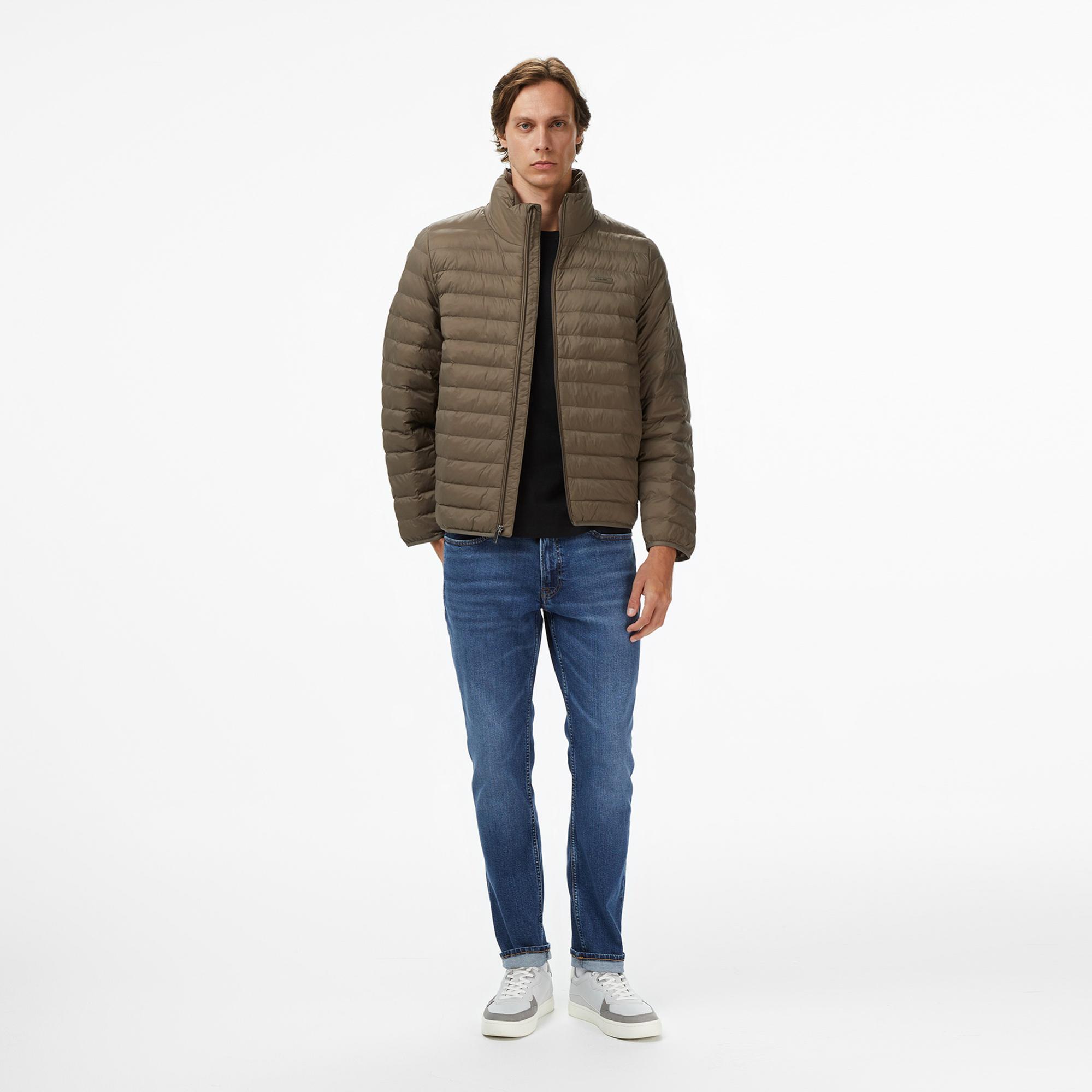 Calvin Klein Nylon Channeled Puffer Erkek Haki Mont