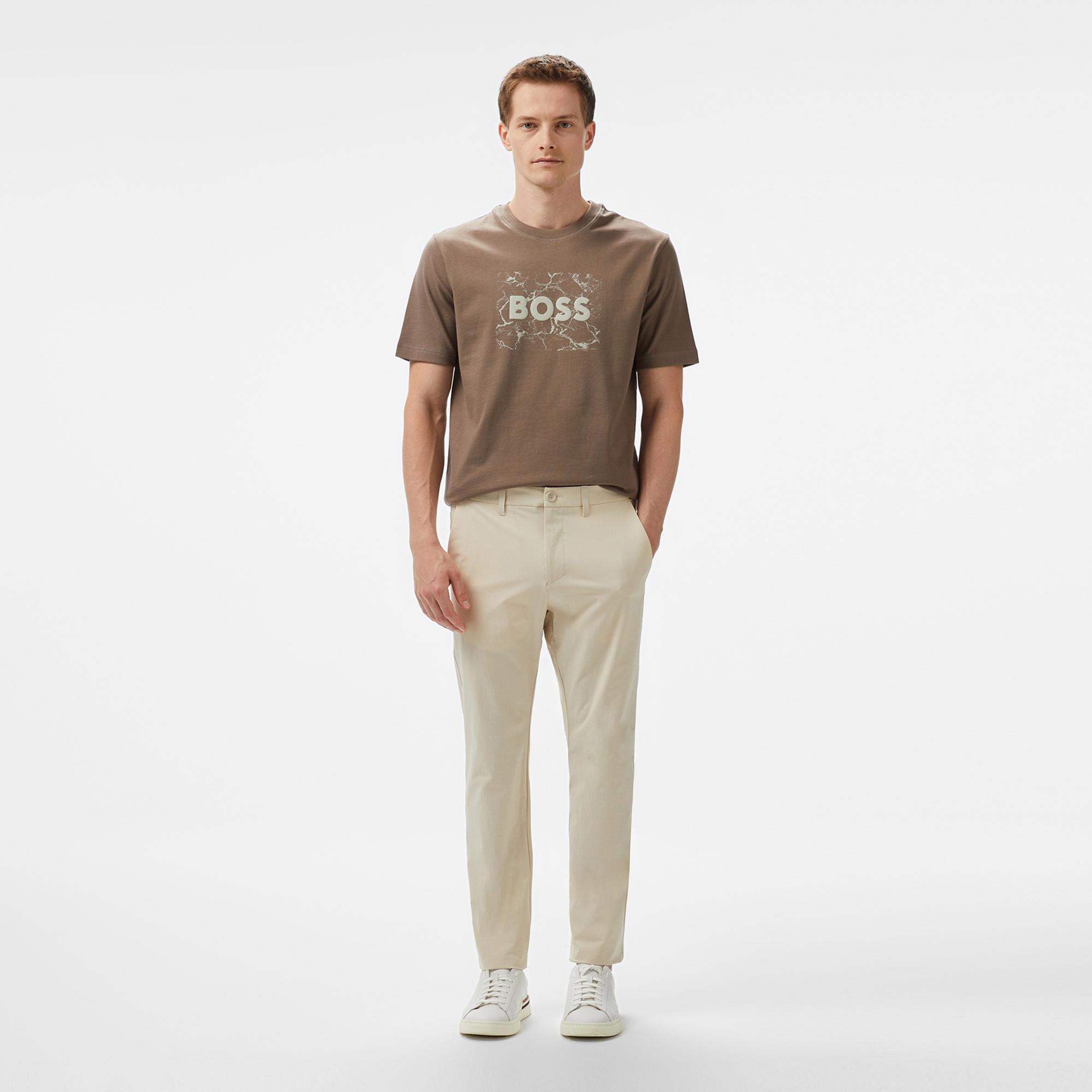 Boss Logospace Erkek Bej T-Shirt