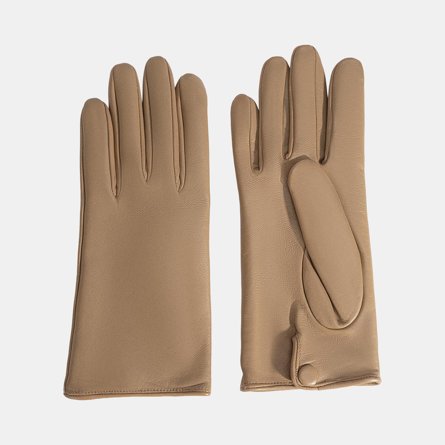 Bej Kadın Deri Eldiven