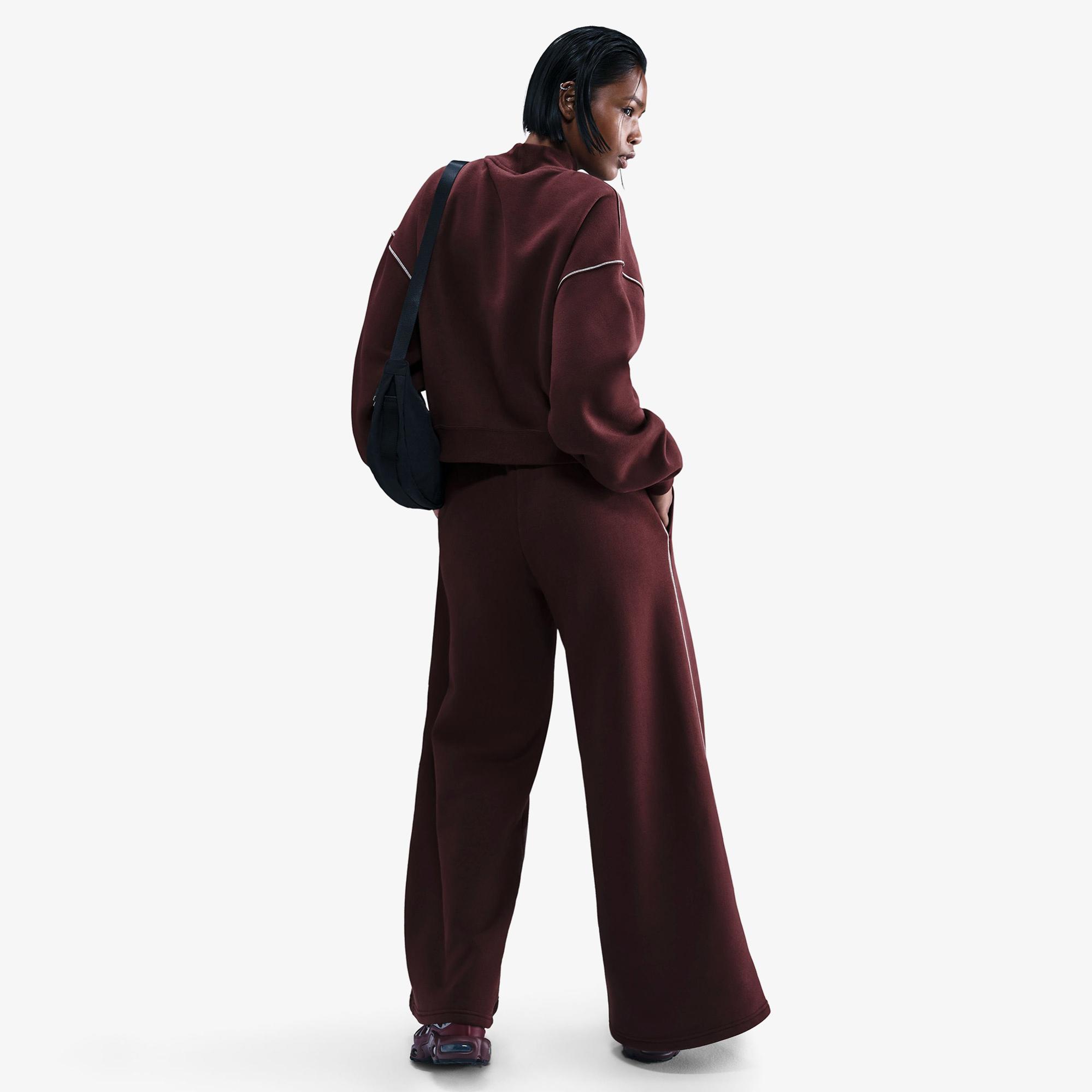 Nike Sportswear Phoenix Fleece Logo Kadın Bordo Eşofman Altı