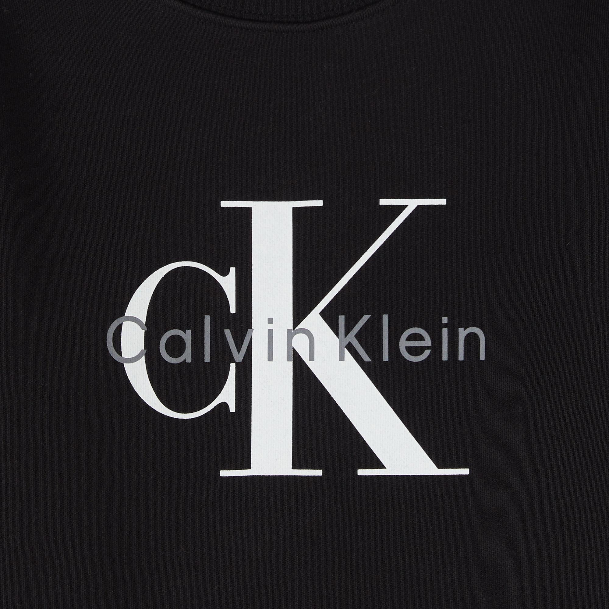 Calvin Klein Monogram Terry Çocuk Siyah Sweatshirt