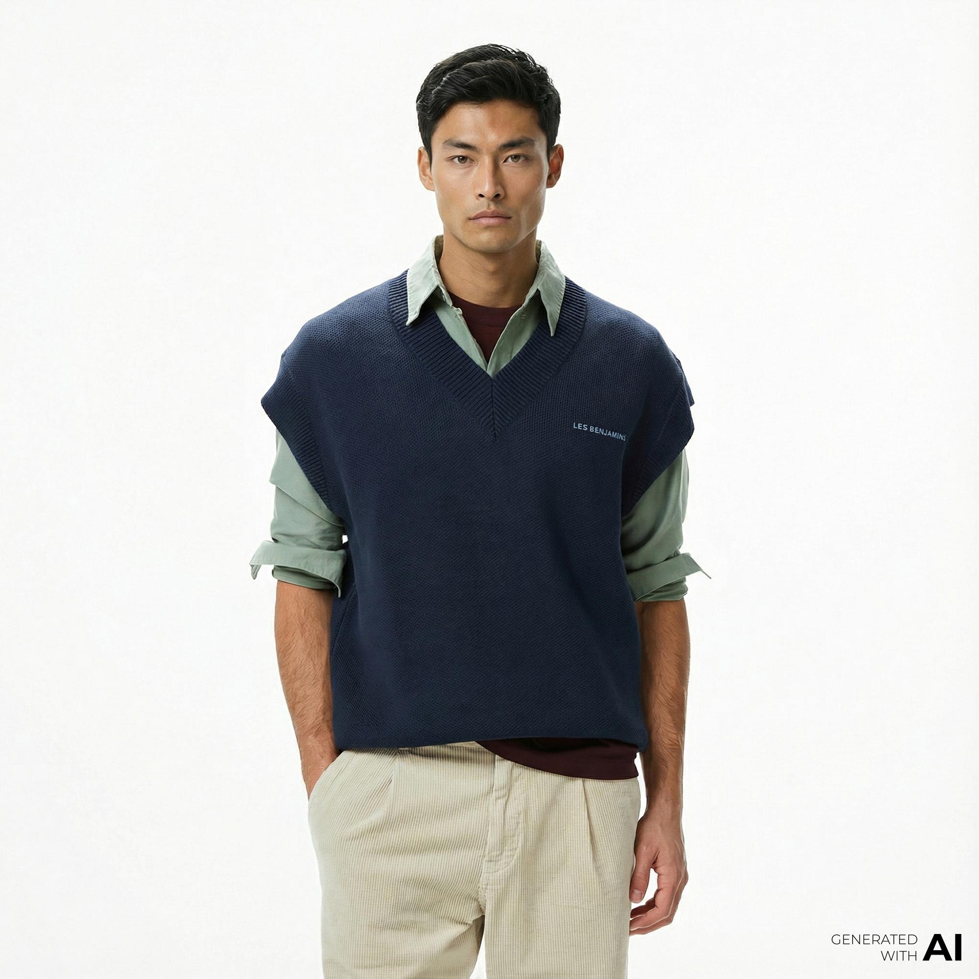 Les Benjamins 309 Erkek Lacivert Yelek