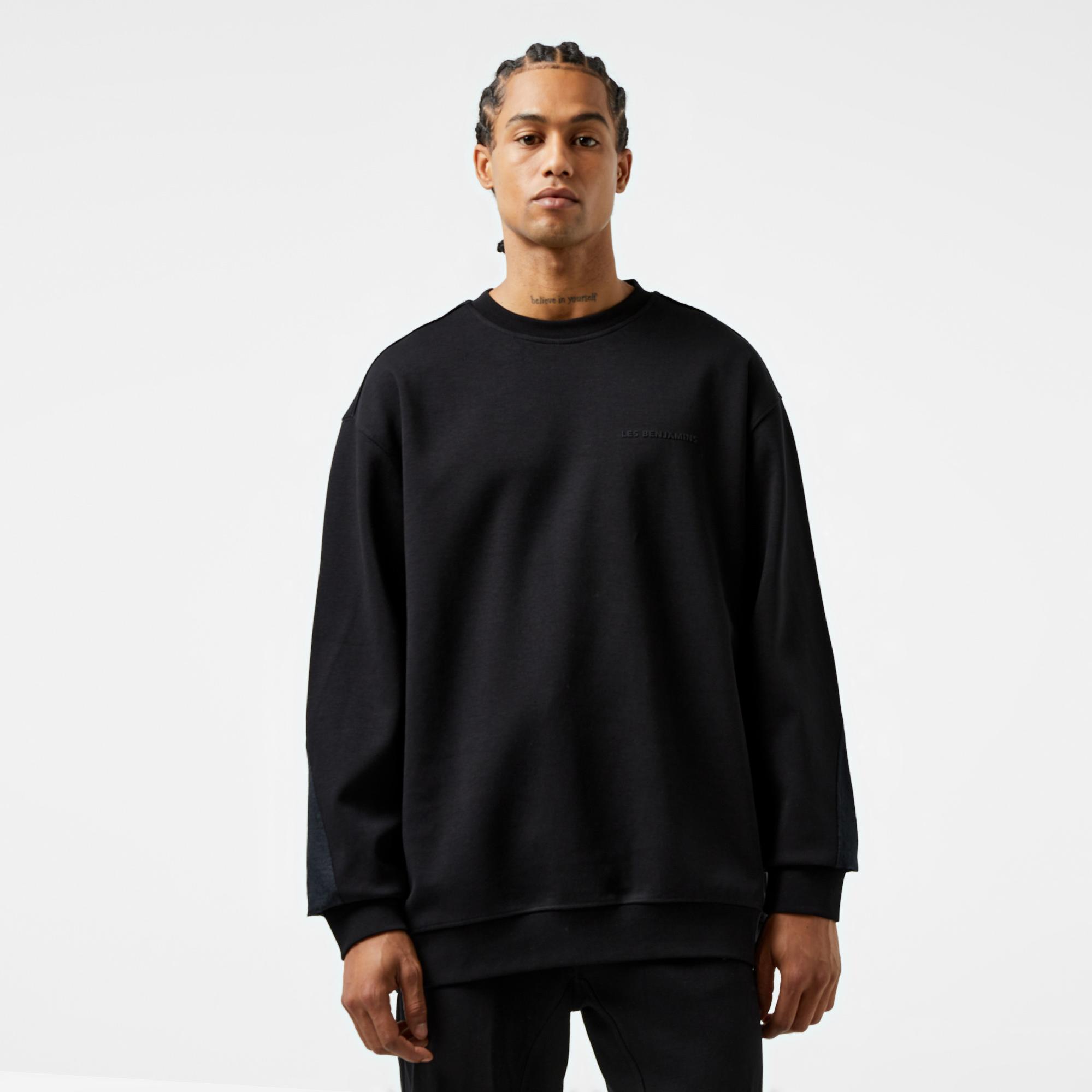 Les Benjamins 403 Erkek Siyah Sweatshirt