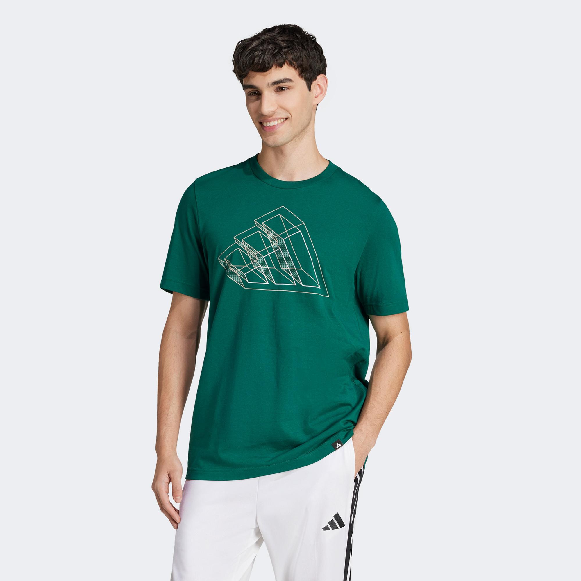 adidas Tec Outline Graphic Erkek Yeşil T-Shirt