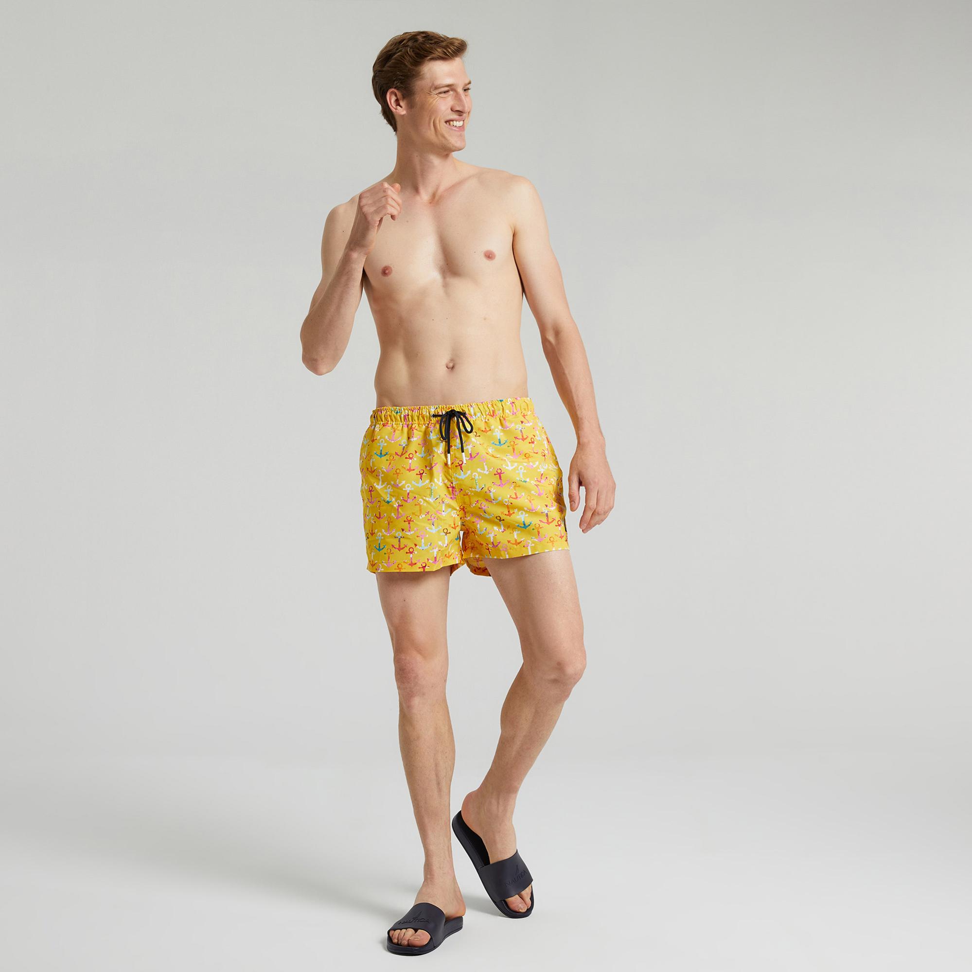 Nautica Erkek Sarı Standart Fit Deniz Şortu