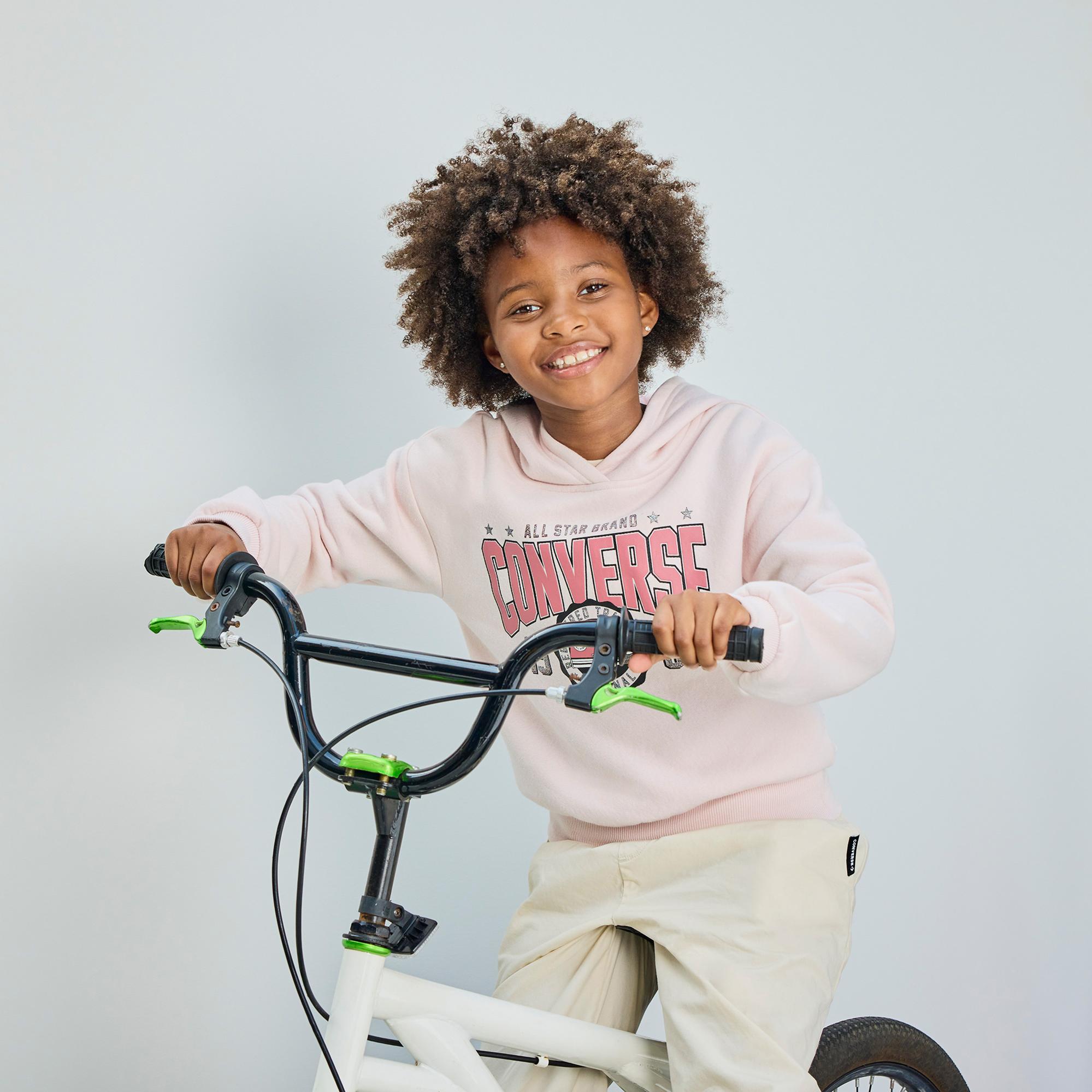 Converse Boxy Çocuk Pembe Hoodie