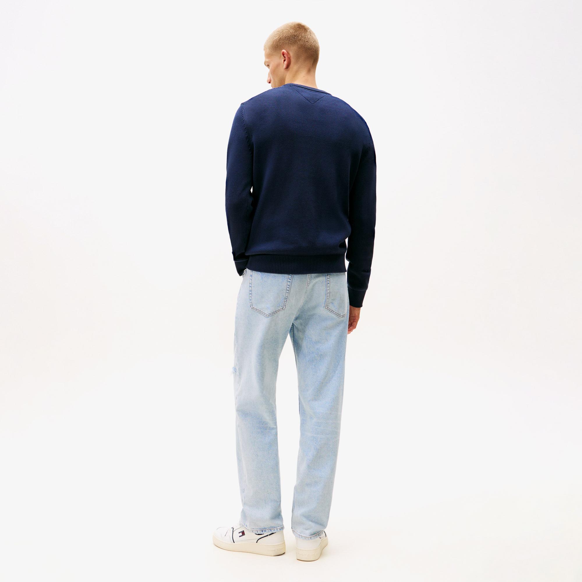 Tommy Jeans Slim Essentials Erkek Lacivert Kazak