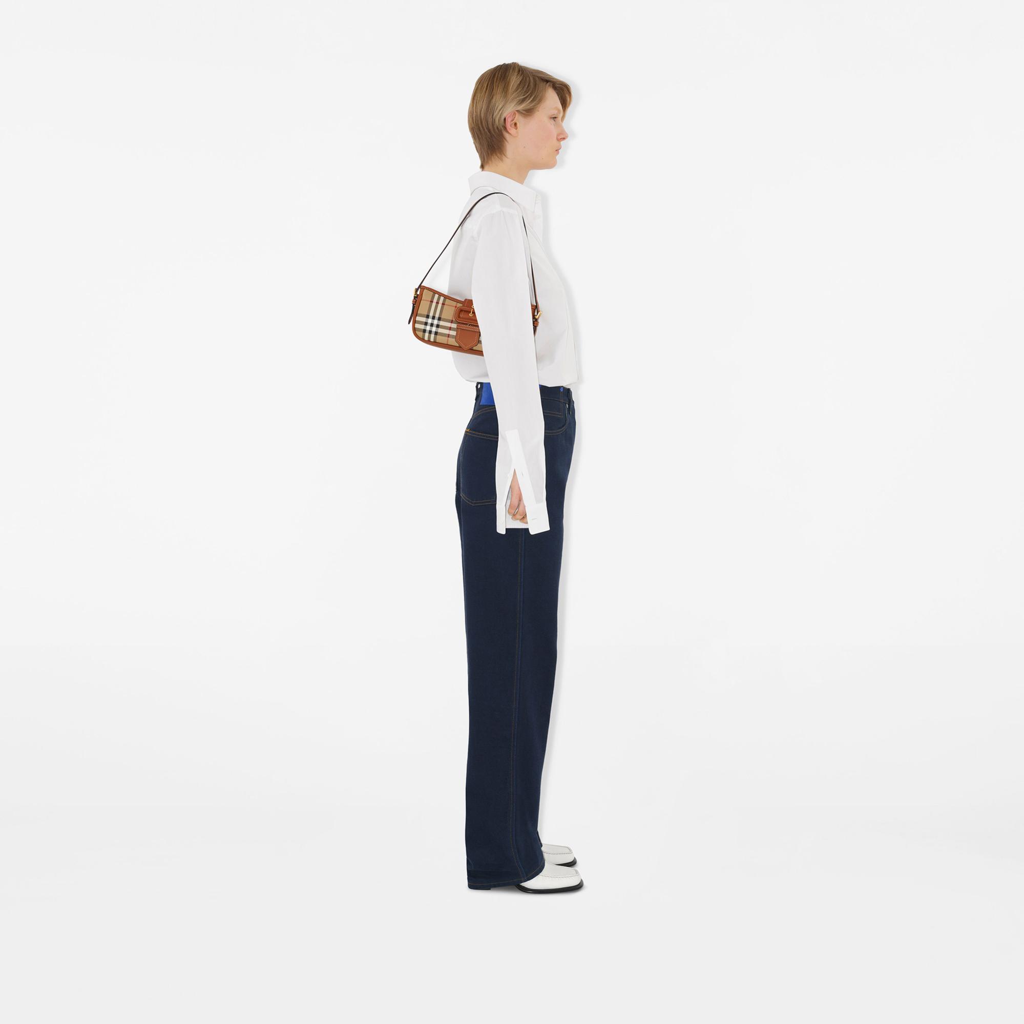 Burberry Check Sling Kadın Kahverengi Omuz Çantası