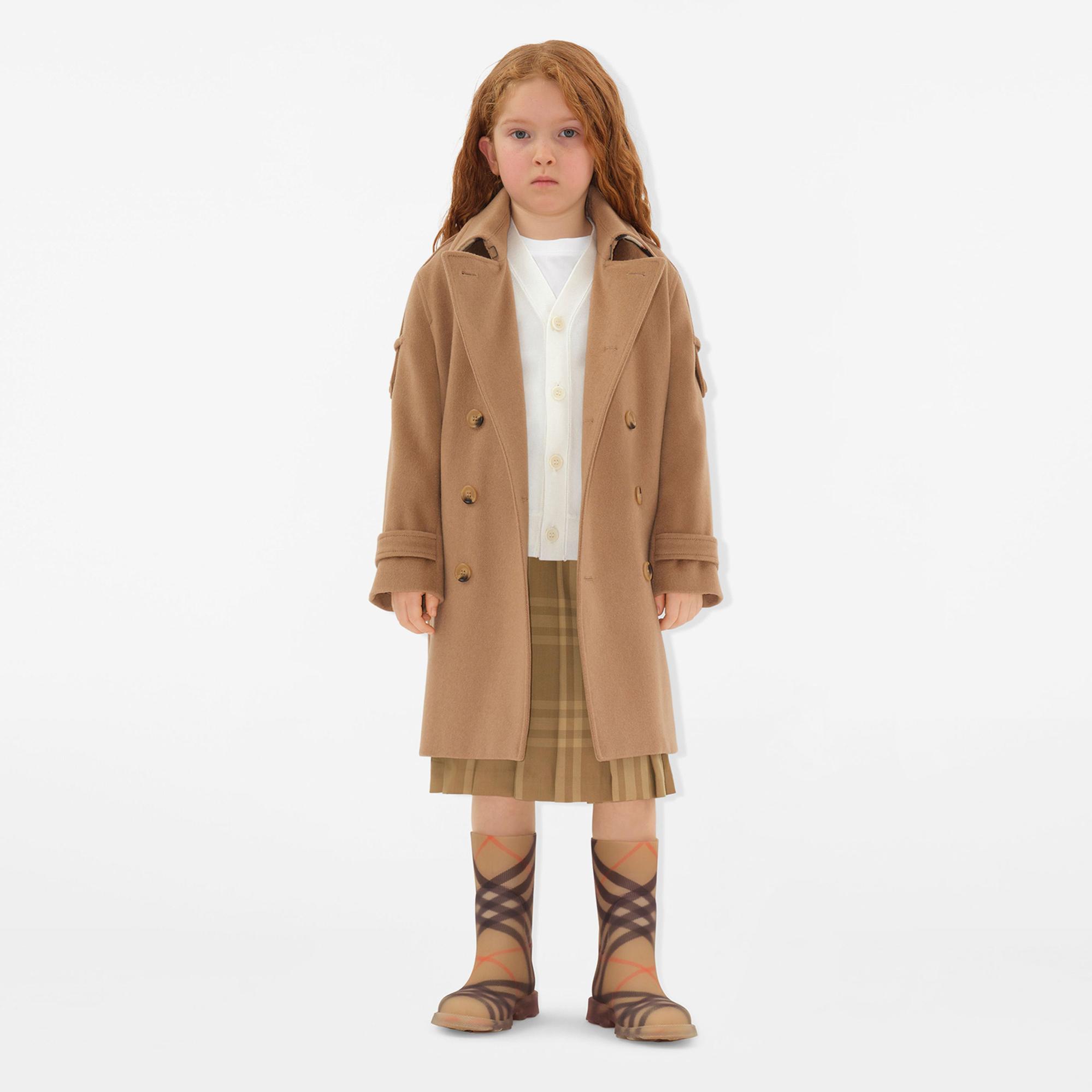 Burberry Anthony Cashmere Çocuk Bej Trençkot