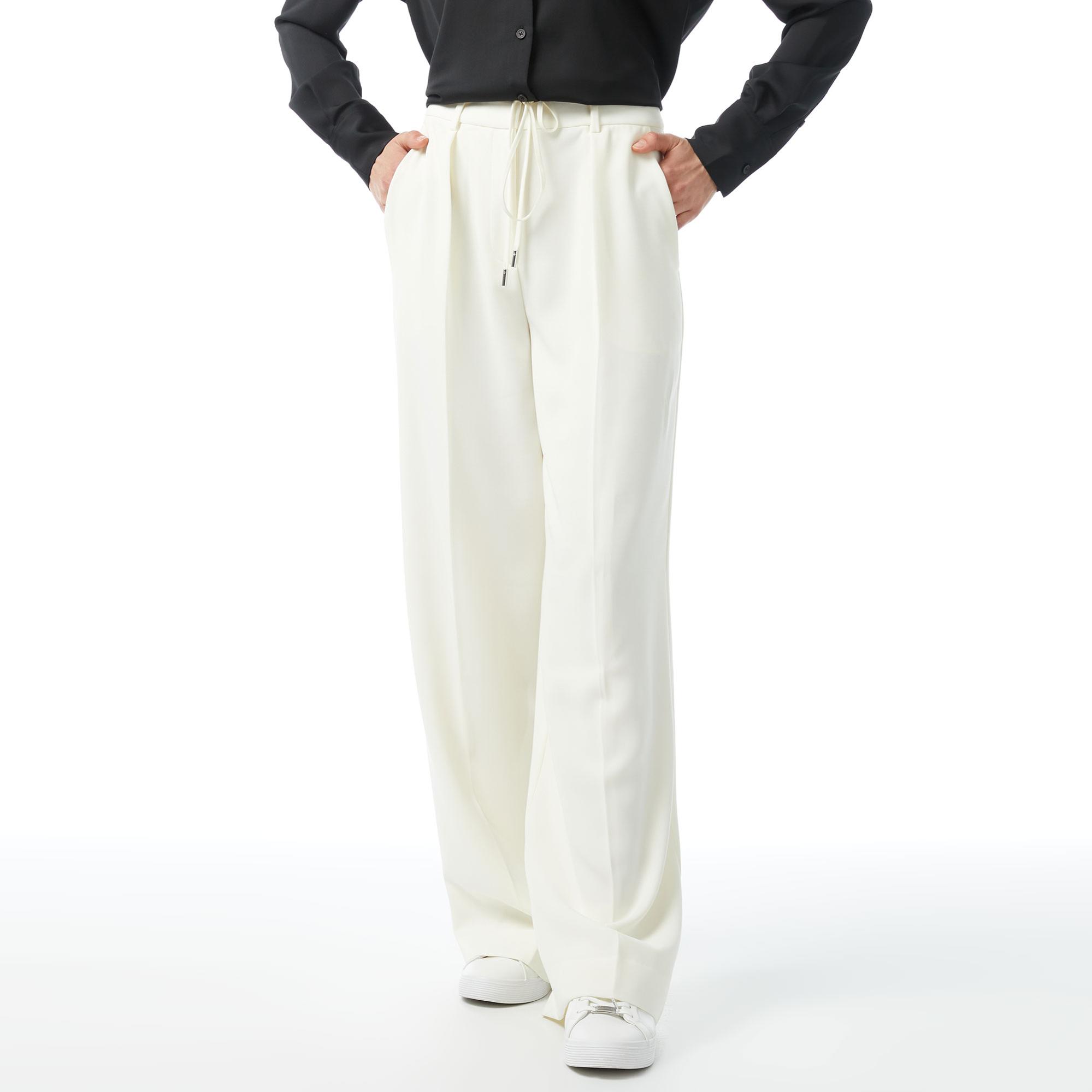 Calvin Klein Premium Essentials Kadın Beyaz Pantolon